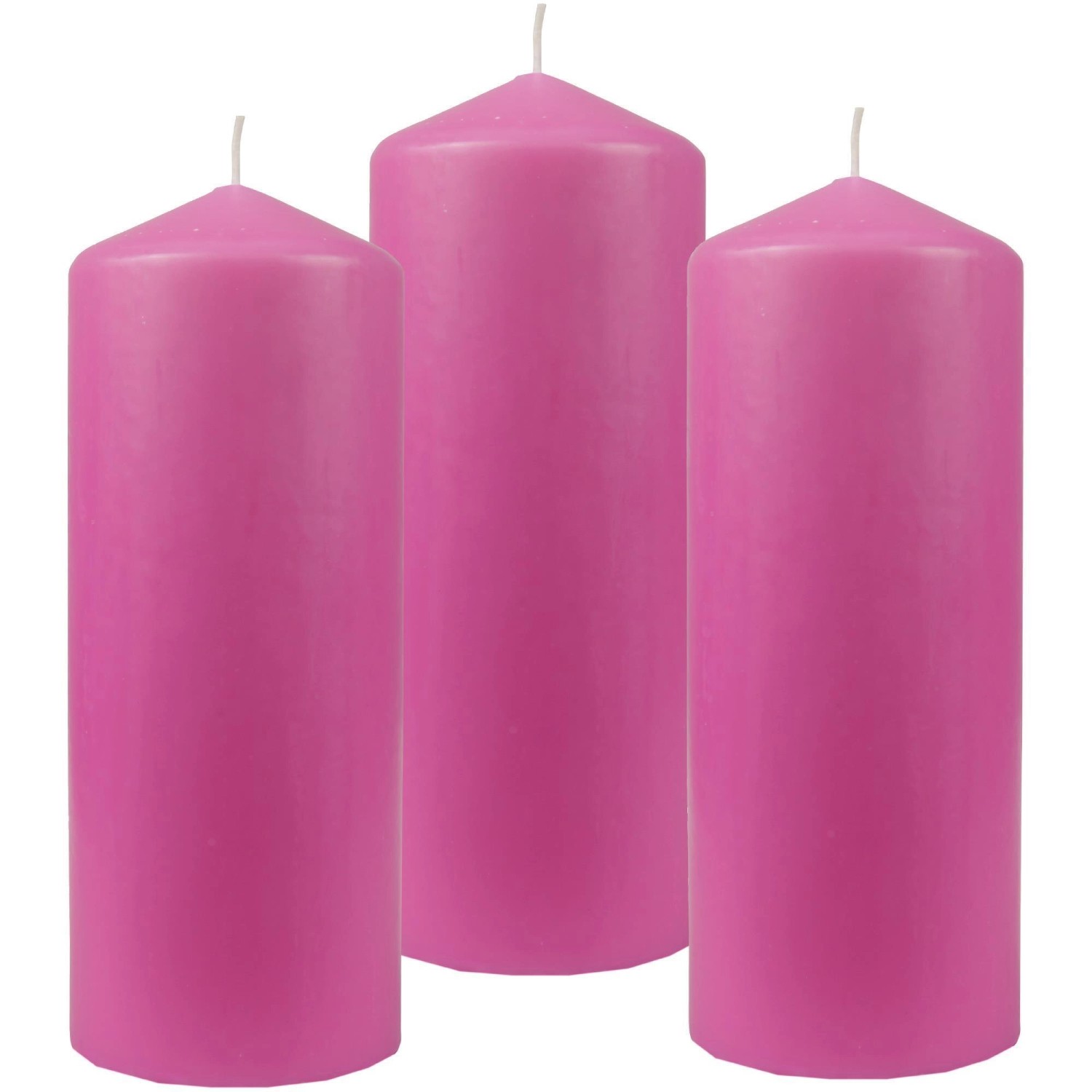 HS Candle Stumpenkerzen Ø6cm 3er Pack Rose Rot günstig online kaufen