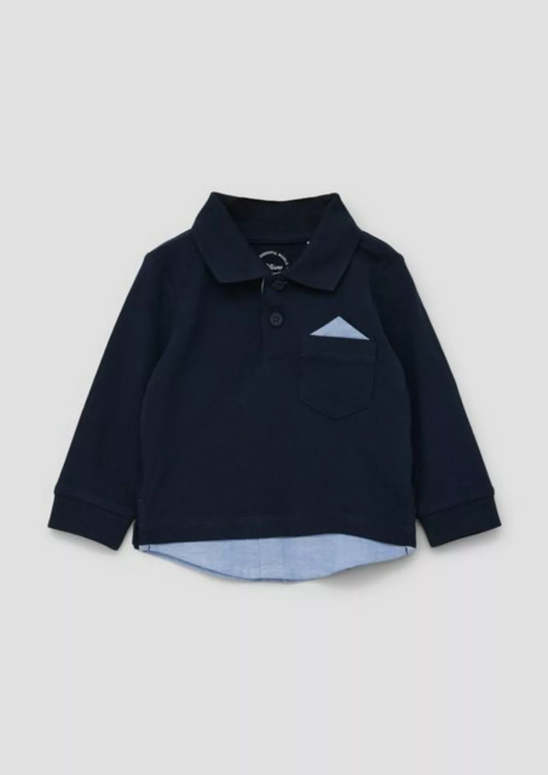 s.Oliver Langarmshirt Poloshirt in Layering-Optik Layering günstig online kaufen