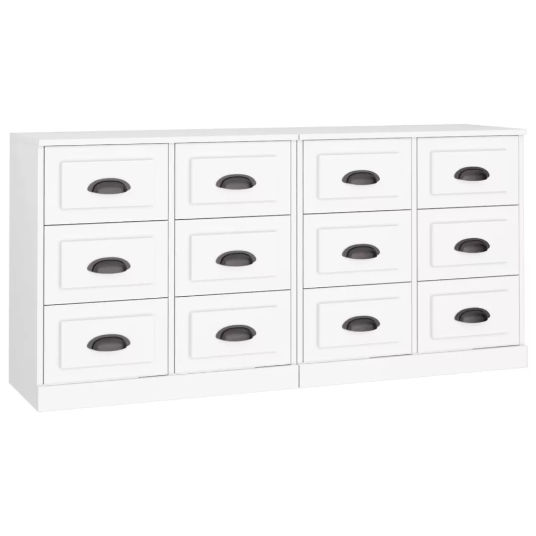 Vidaxl Sideboards 2 Stk. Weiß Holzwerkstoff günstig online kaufen