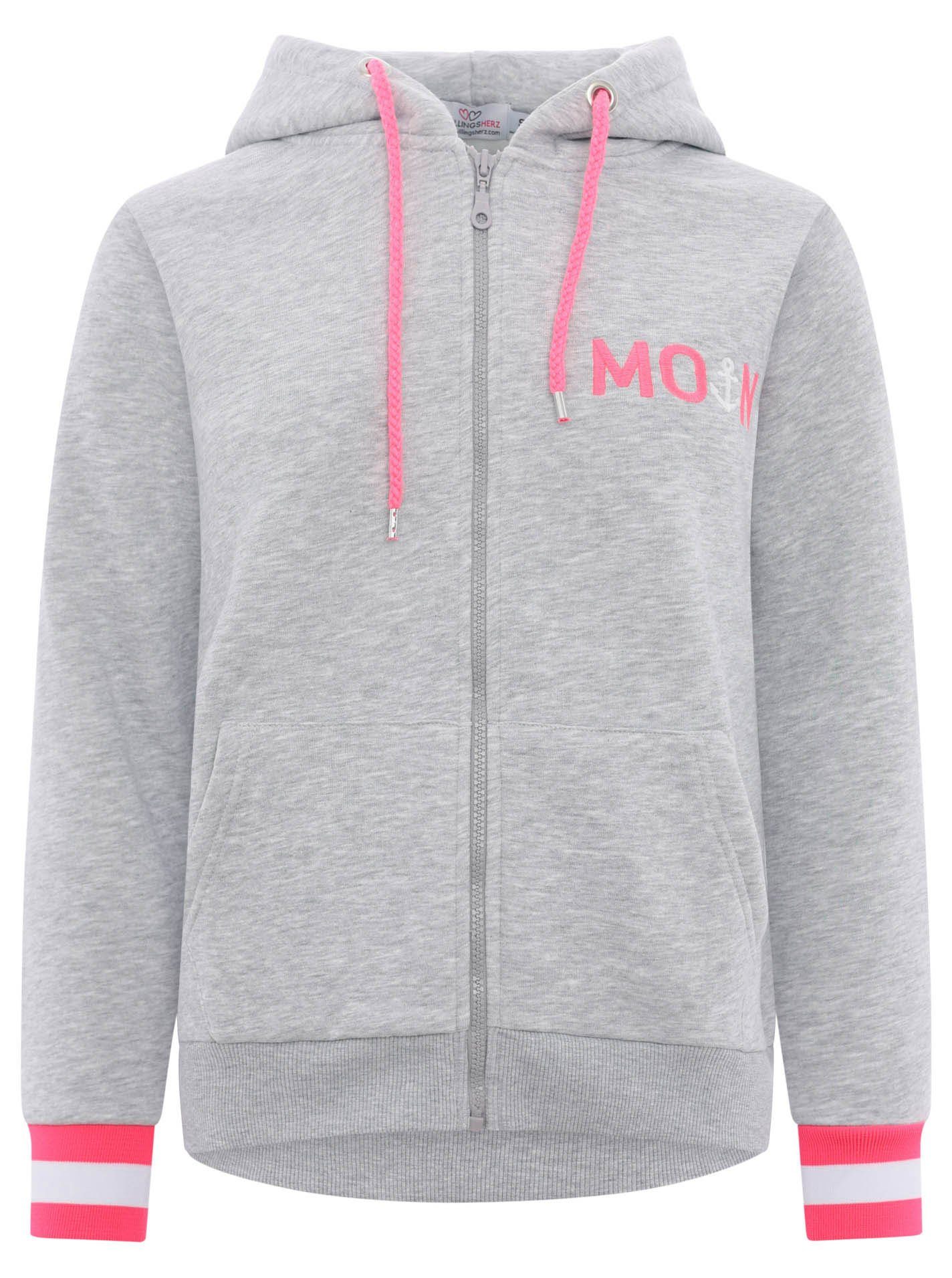 Zwillingsherz Kapuzensweatjacke Regular Fit, Stickerei, Reißverschluss, günstig online kaufen