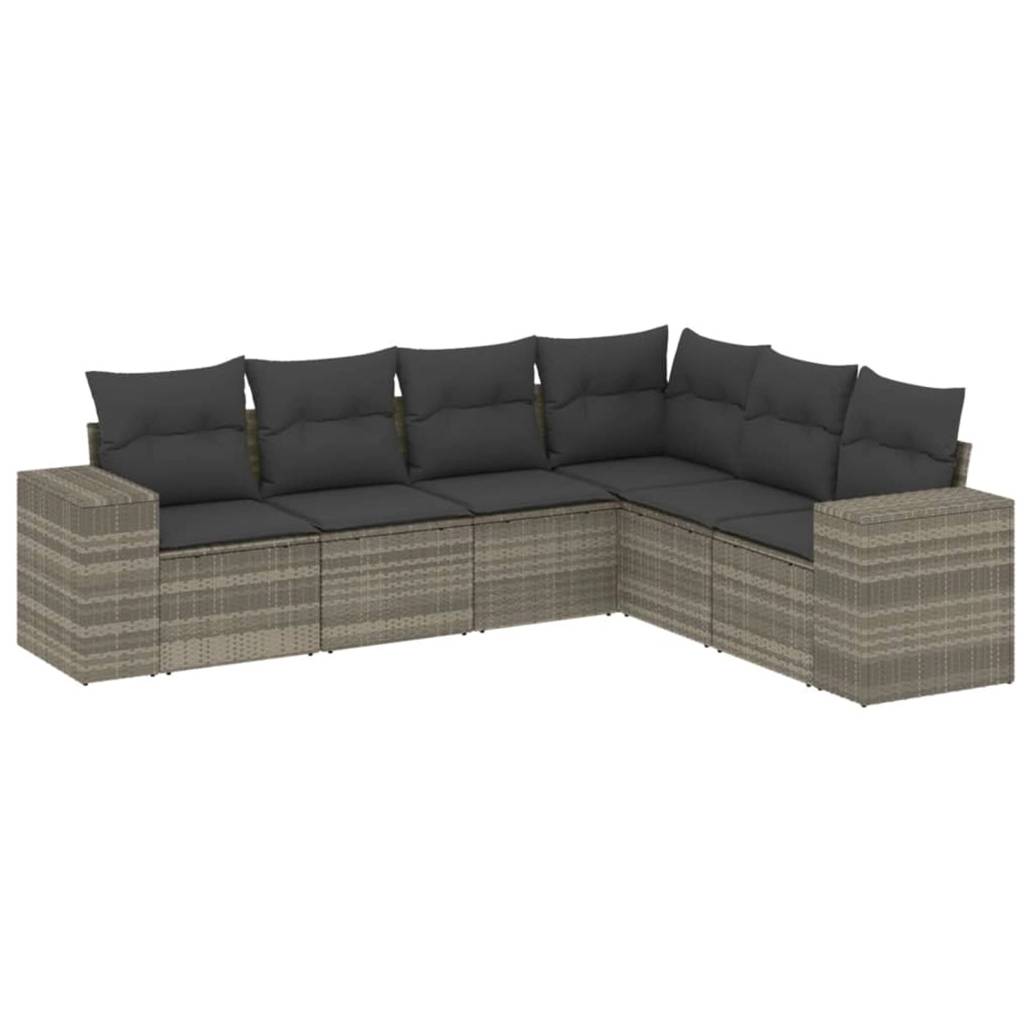 vidaXL 6-Tlg Garten-Sofagarnitur mit Kissen Hellgrau Poly Rattan 3254949 günstig online kaufen