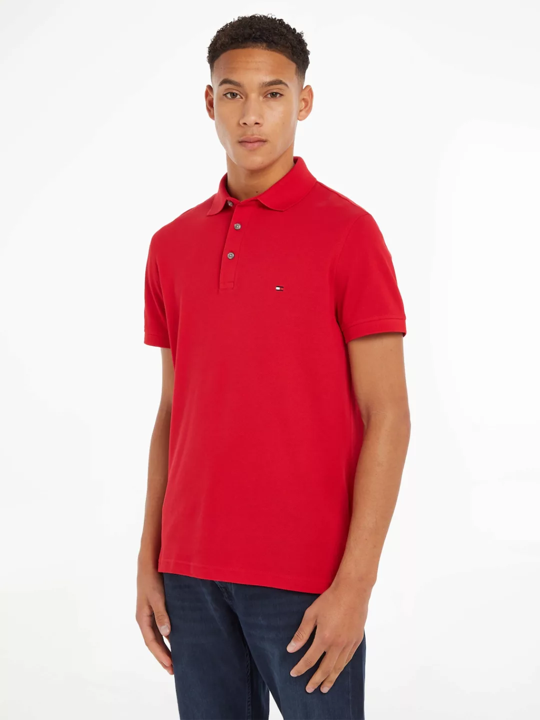 Tommy Hilfiger Poloshirt "1985 SLIM POLO", Markenstickerei, aus Baumwoll-Pi günstig online kaufen