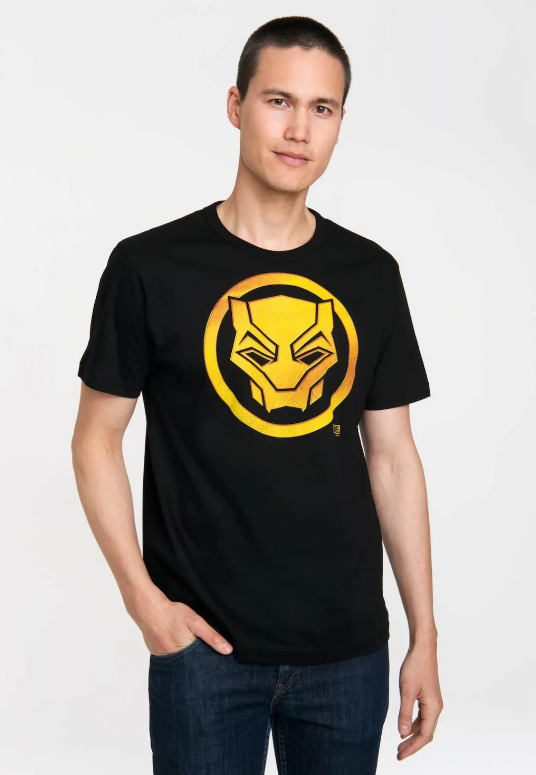 LOGOSHIRT T-Shirt "Marvel - Black Panther Logo", mit Black Panther-Logo günstig online kaufen