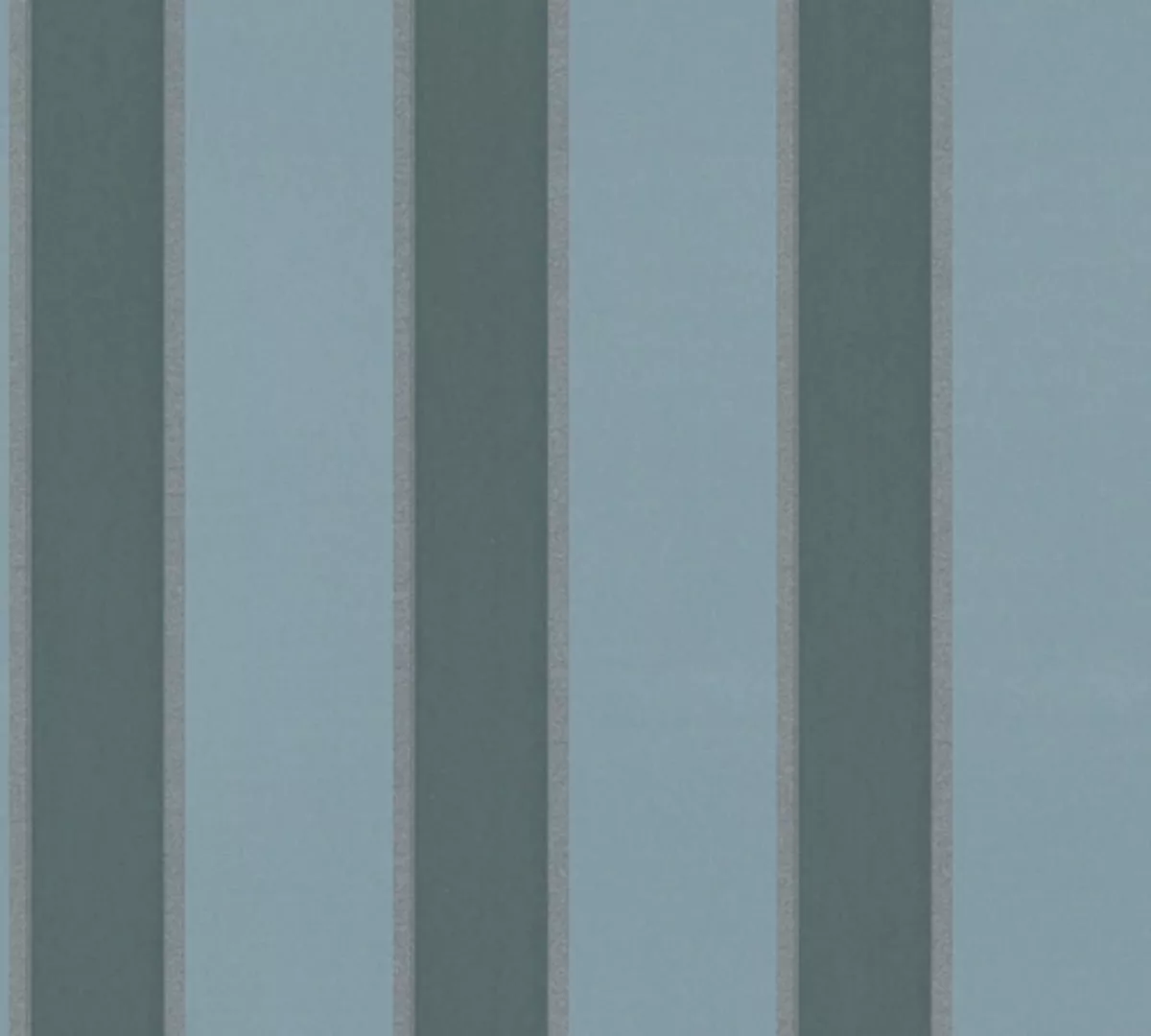 Bricoflor Klassische Tapete in Blau und Silber Dunkelblaue Streifentapete I günstig online kaufen