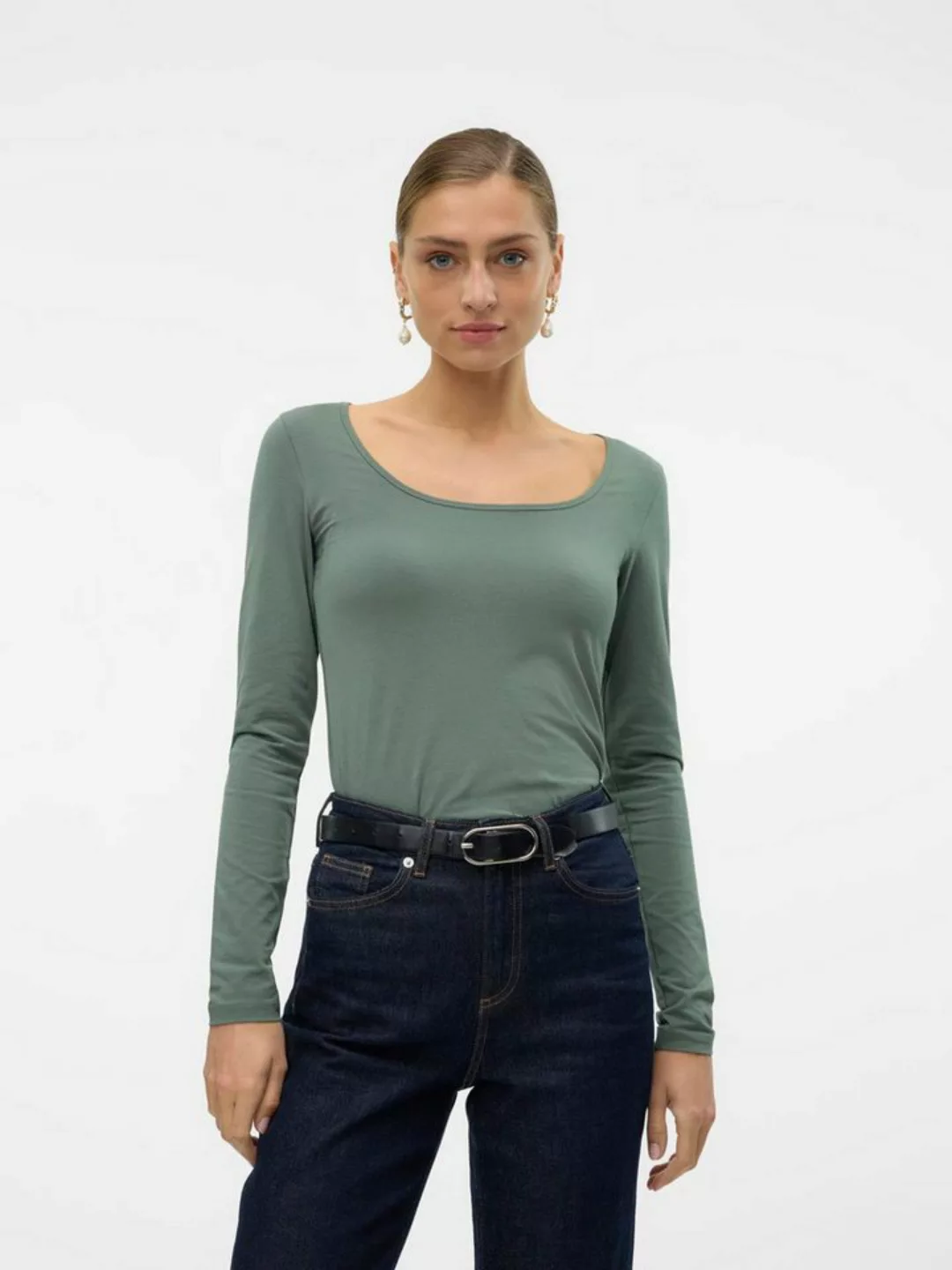 Vero Moda Langarmshirt VMLULU LS U-NECK TOP JRS GA NOOS günstig online kaufen