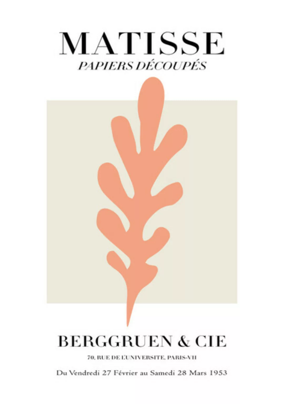 Poster / Leinwandbild - Matisse - Papiers Découpés, Rosa Botanisches Design günstig online kaufen