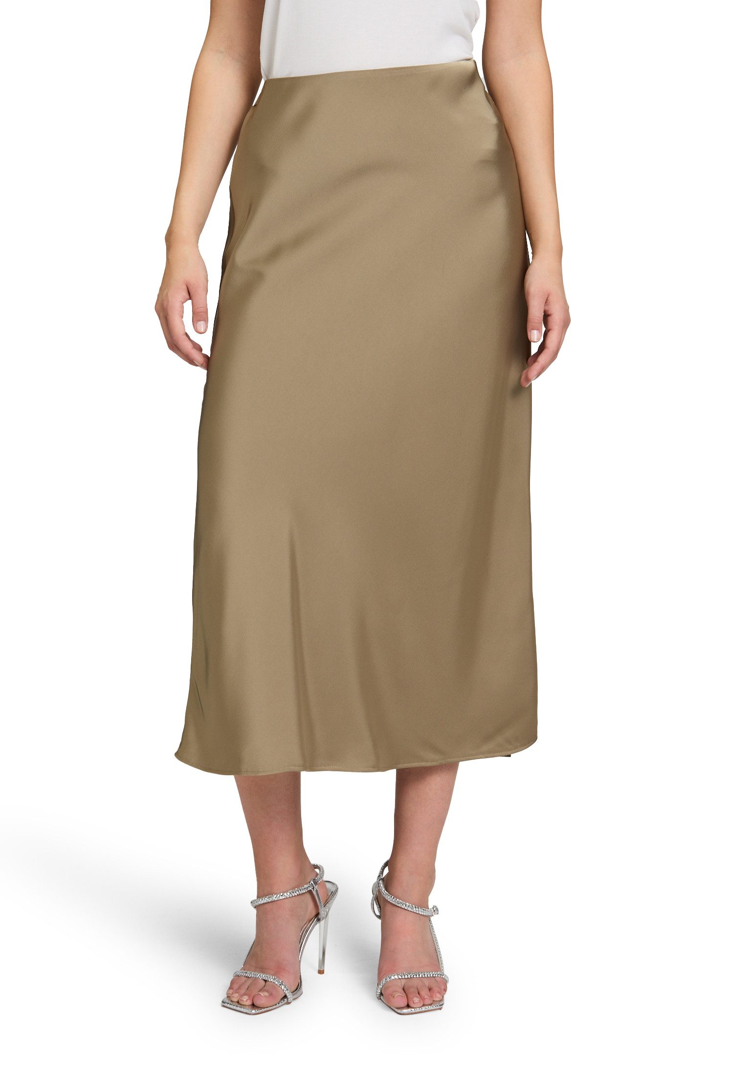 Vera Mont Maxirock "Vera Mont Damen Satinrock wadenlang", Material günstig online kaufen