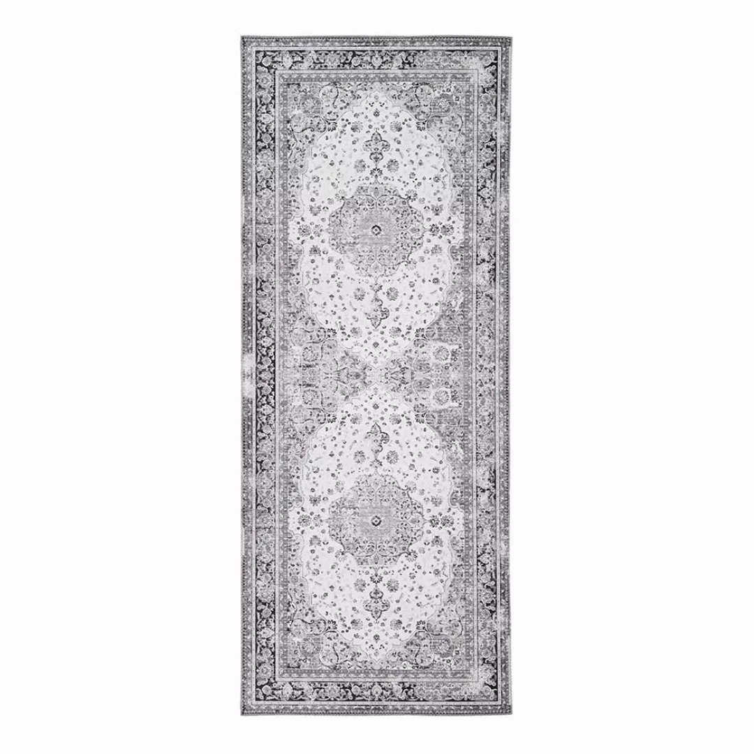 Orient Teppich im Vintage Look Schwarz Weiß günstig online kaufen