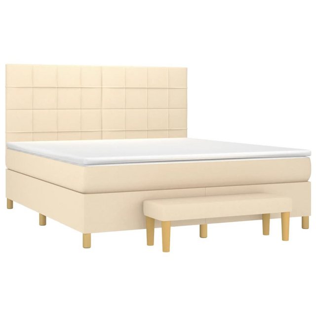 vidaXL Boxspringbett Boxspringbett mit Matratze und Fusshocker Stoff (180 x günstig online kaufen