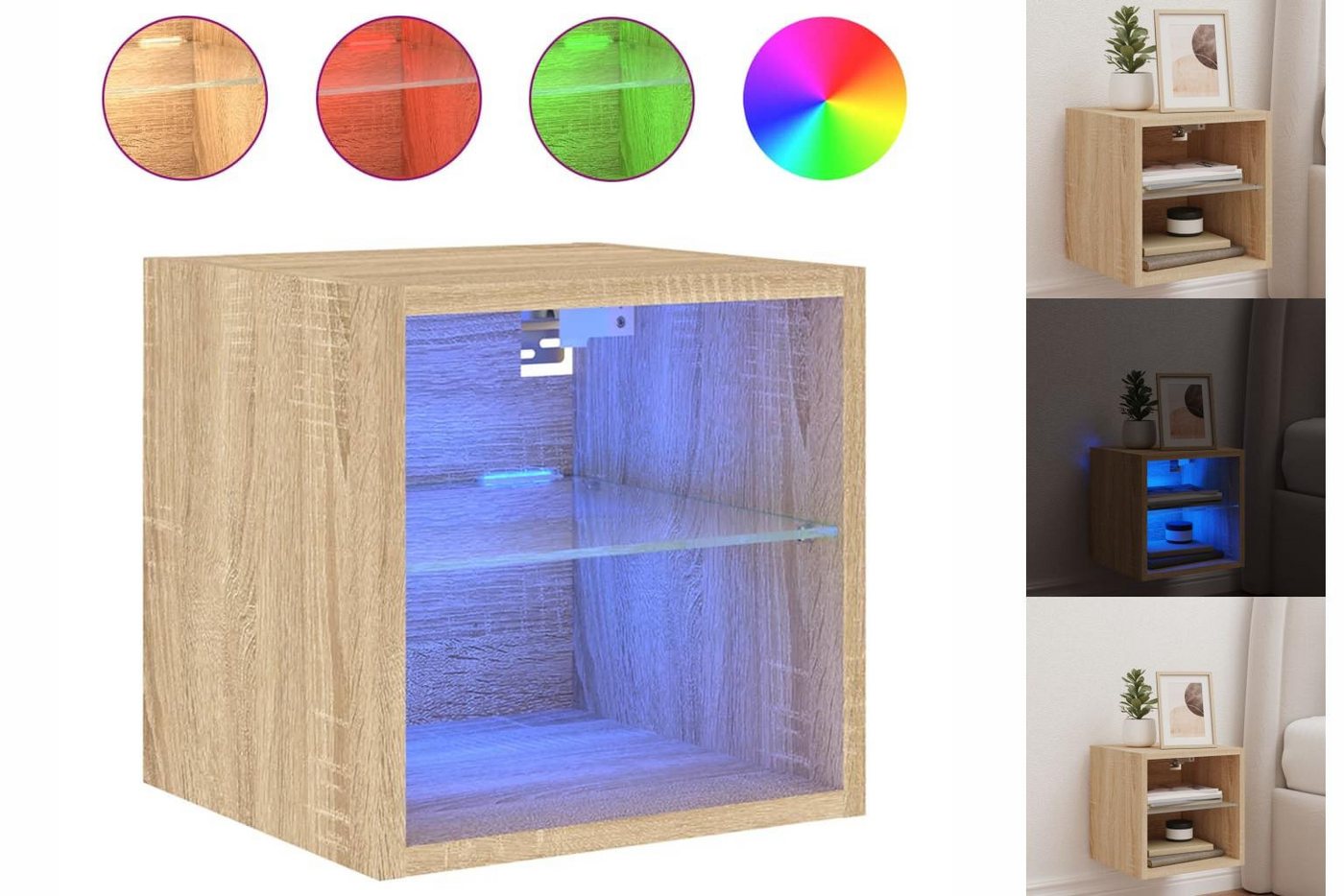 vidaXL Hängeschrank Hängeschrank Wandschrank mit LED-Leuchten Sonoma-Eiche günstig online kaufen