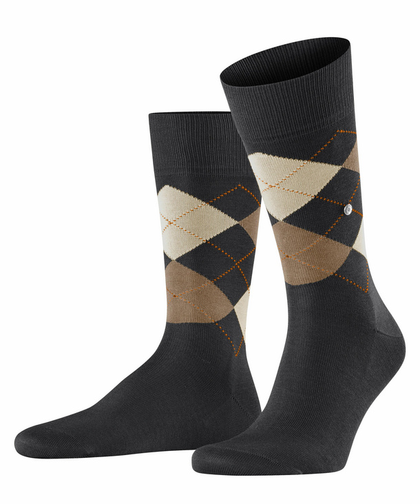 Burlington Manchester Herren Socken, 40-46, Schwarz, Argyle, Baumwolle, 201 günstig online kaufen