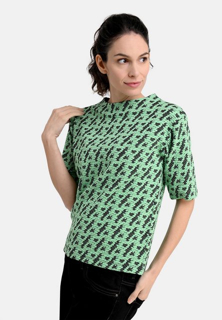 BICALLA T-Shirt Shirt mit Jacquard-Muster in Grün/Schwarz (1-tlg) günstig online kaufen