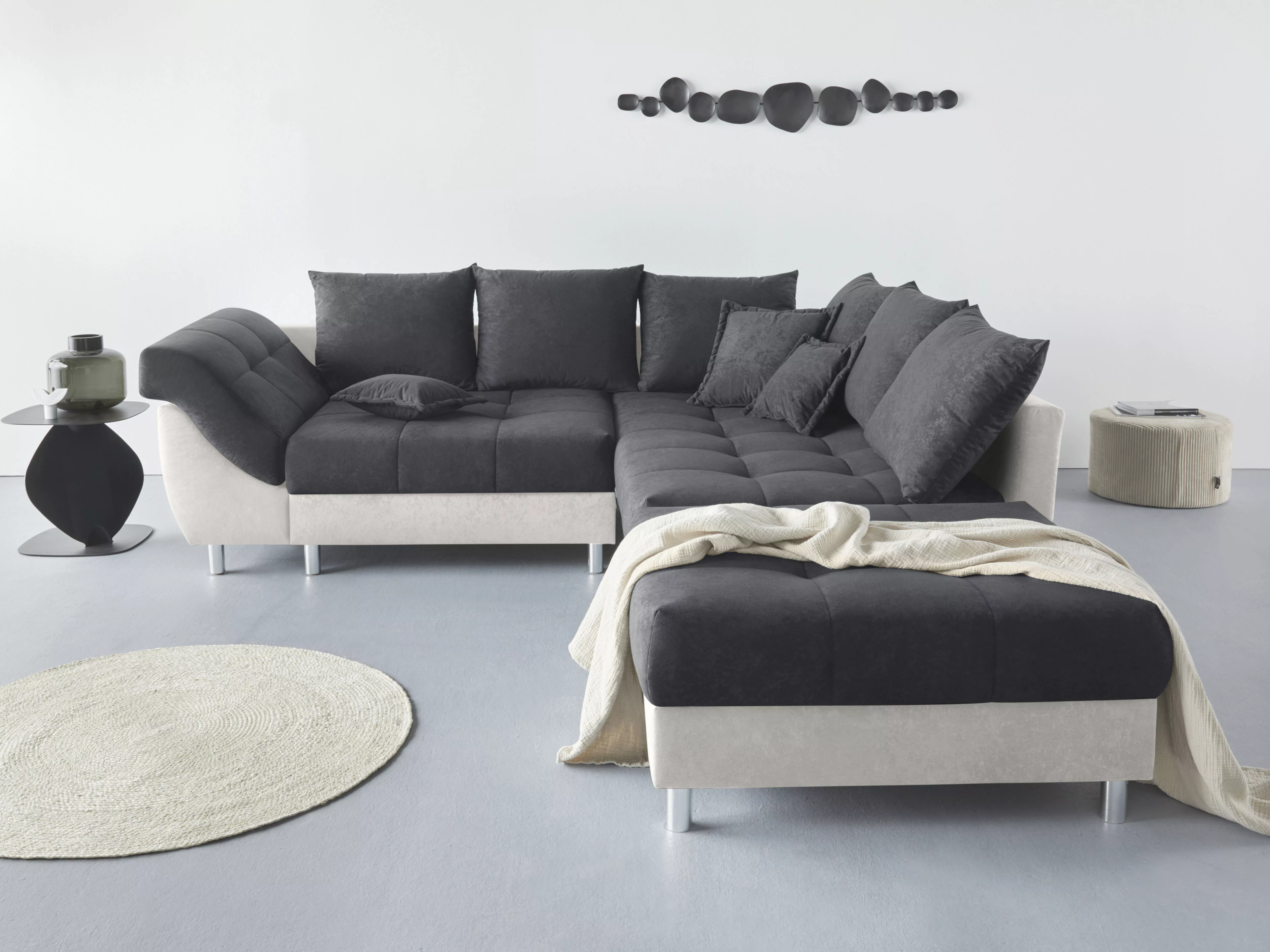 COLLECTION AB Polstergarnitur "Joseli", (Spar-Set), Ecksofa und Hocker, Rec günstig online kaufen