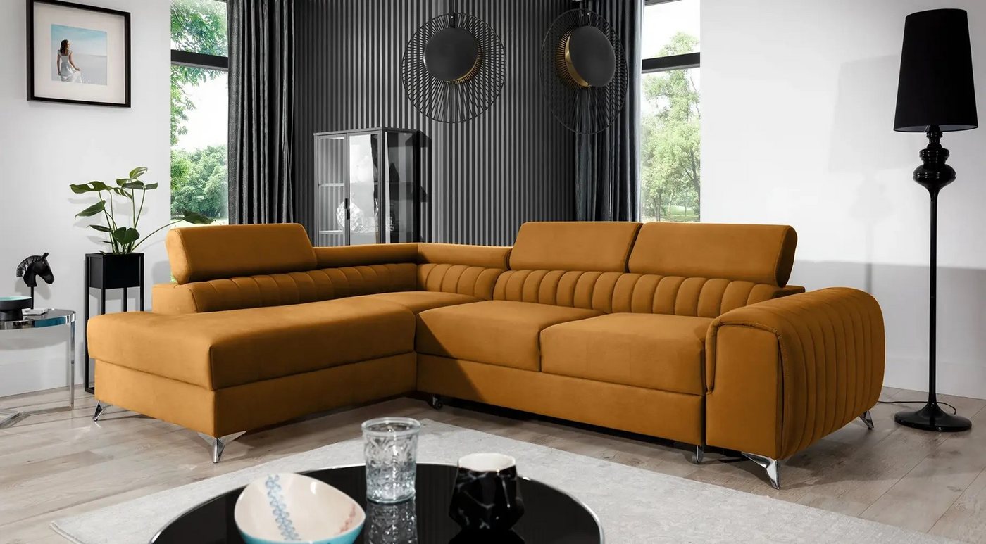 DB-Möbel Ecksofa "Lurence" Schlafsofa Wohnlandschaft Links Rechts Couch Bet günstig online kaufen