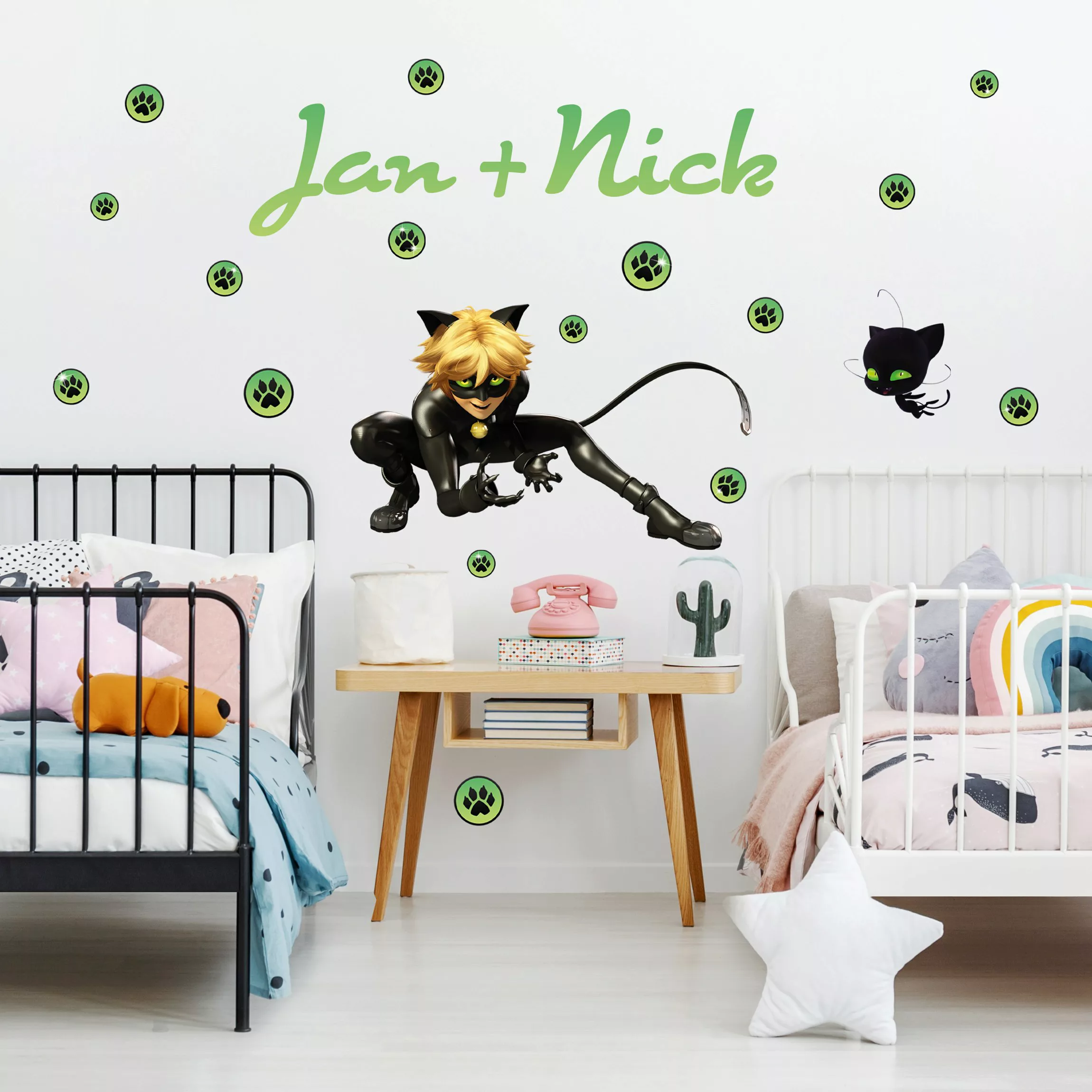 Wandtattoo 20-teilig Miraculous Cat Noir Wunschname günstig online kaufen