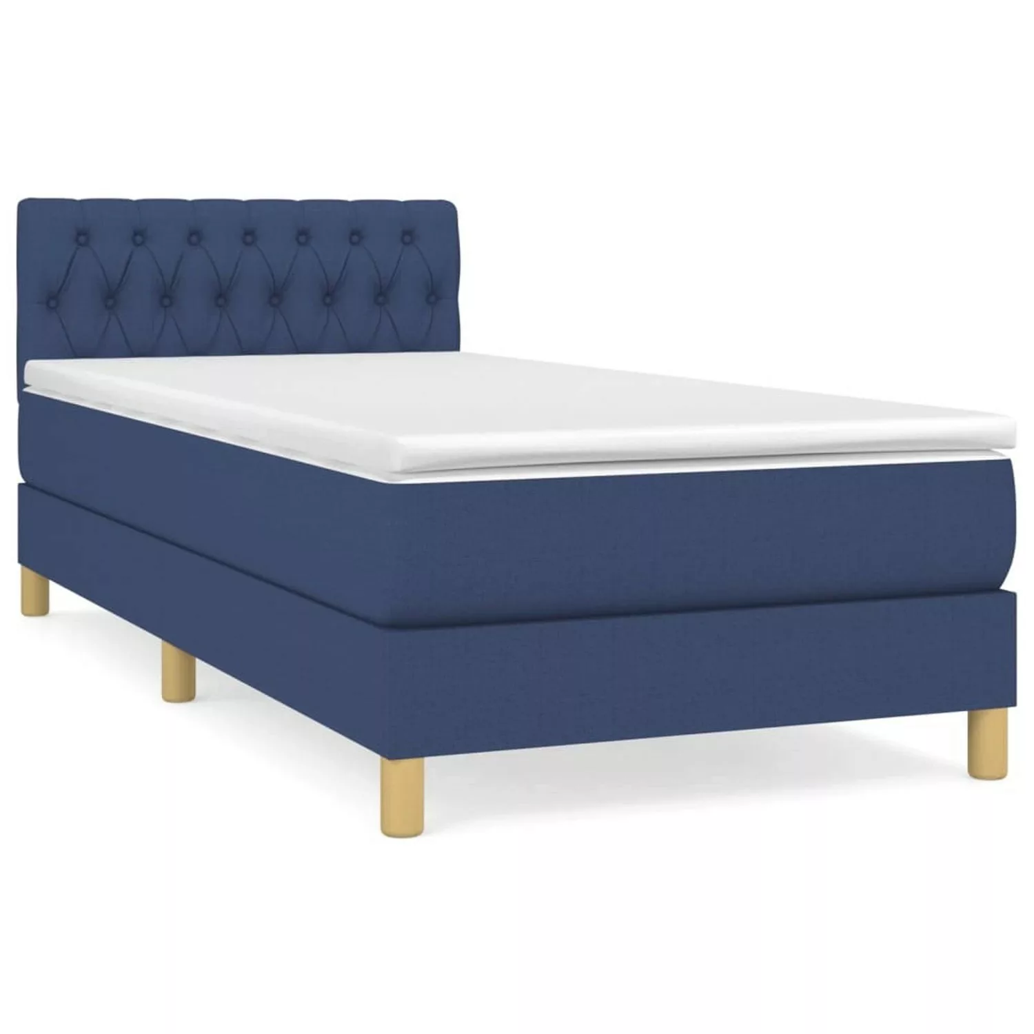 vidaXL Boxspringbett mit Matratze Blau 80x200 cm Stoff1366616 günstig online kaufen