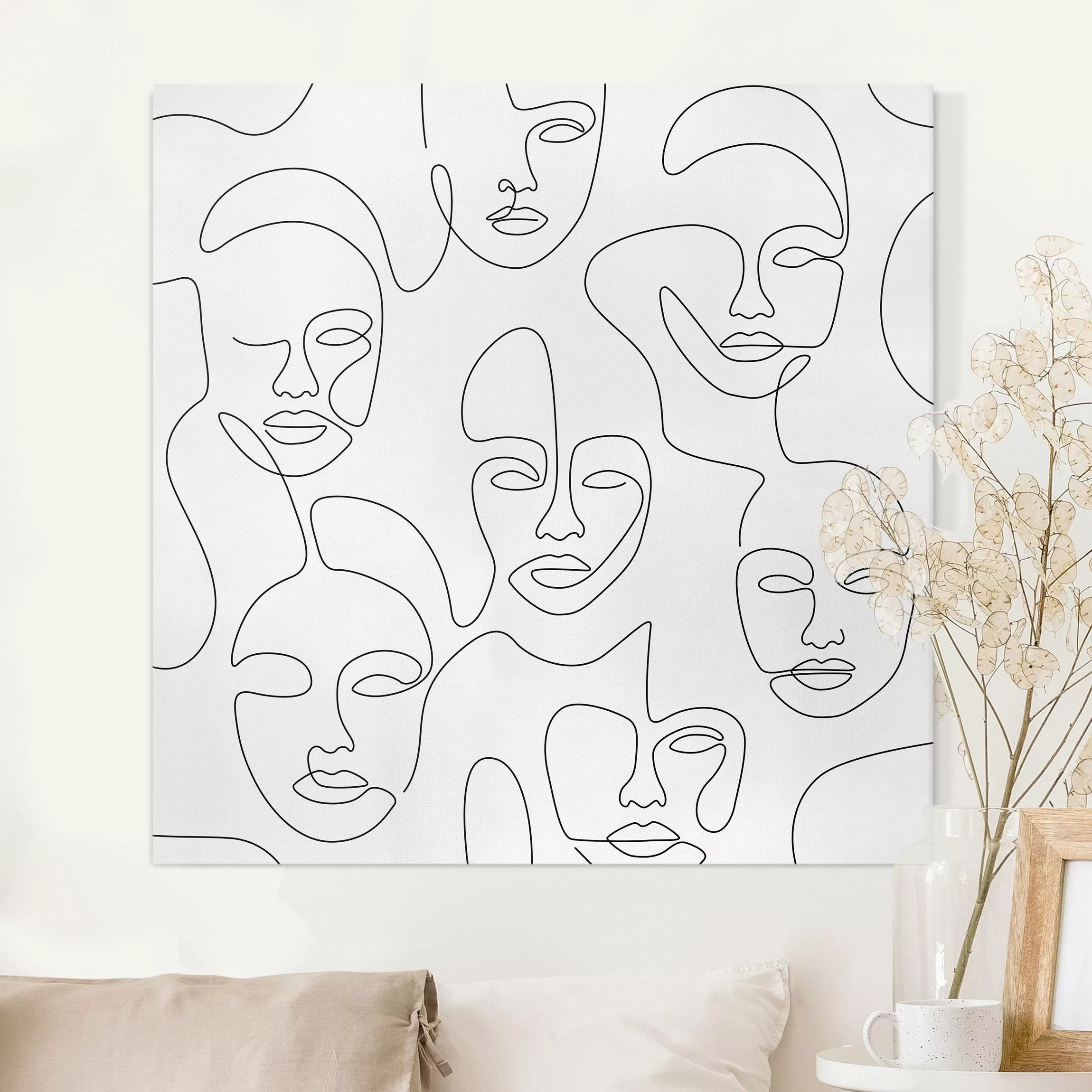 Leinwandbild Line Art - Beauty Portraits günstig online kaufen