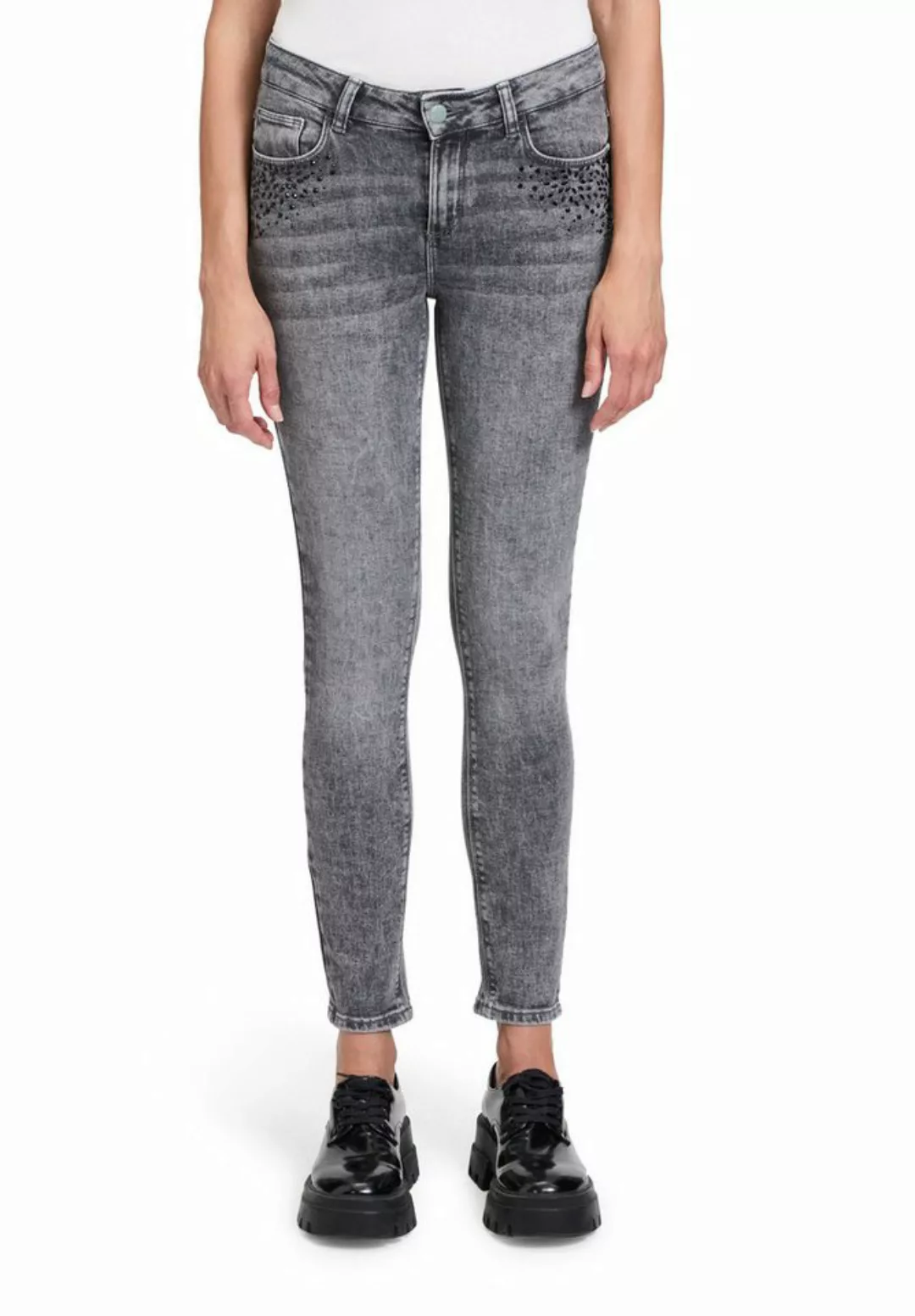 Cartoon Slim-fit-Jeans (1-tlg) Ziersteine günstig online kaufen