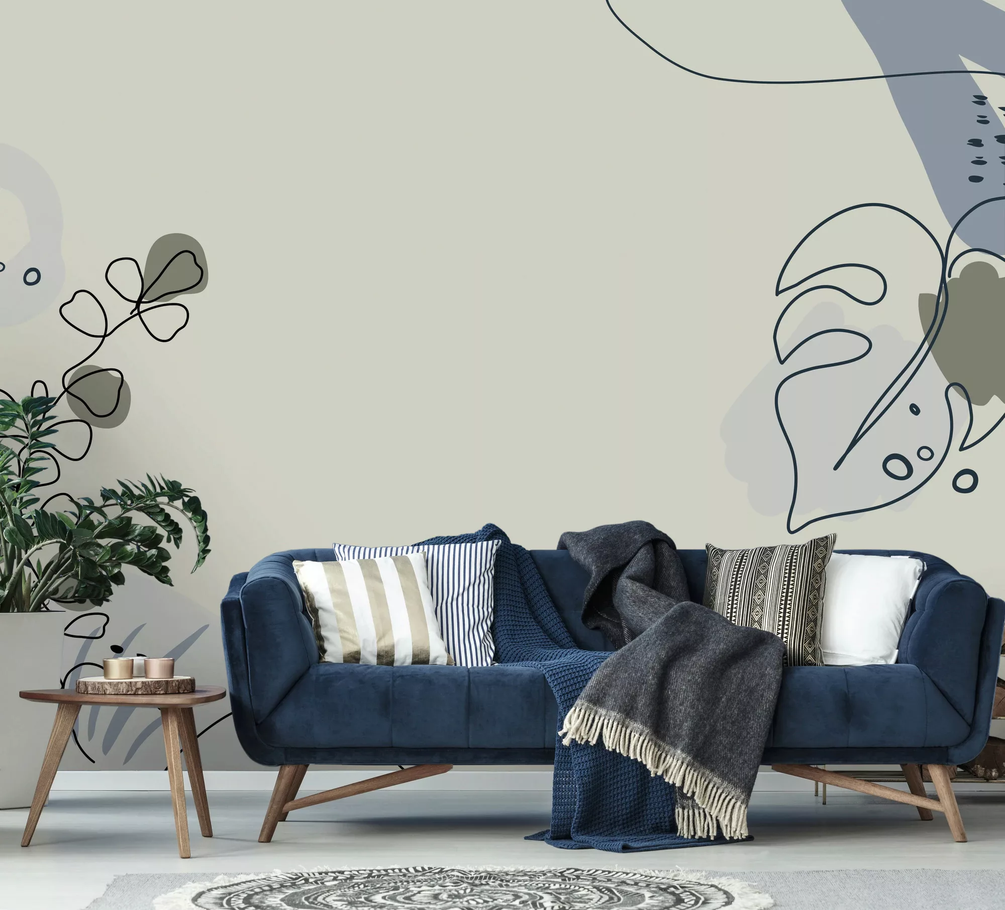 living walls Fototapete »ARTist Drawn Leaves«, Vlies, Wand, Schräge günstig online kaufen