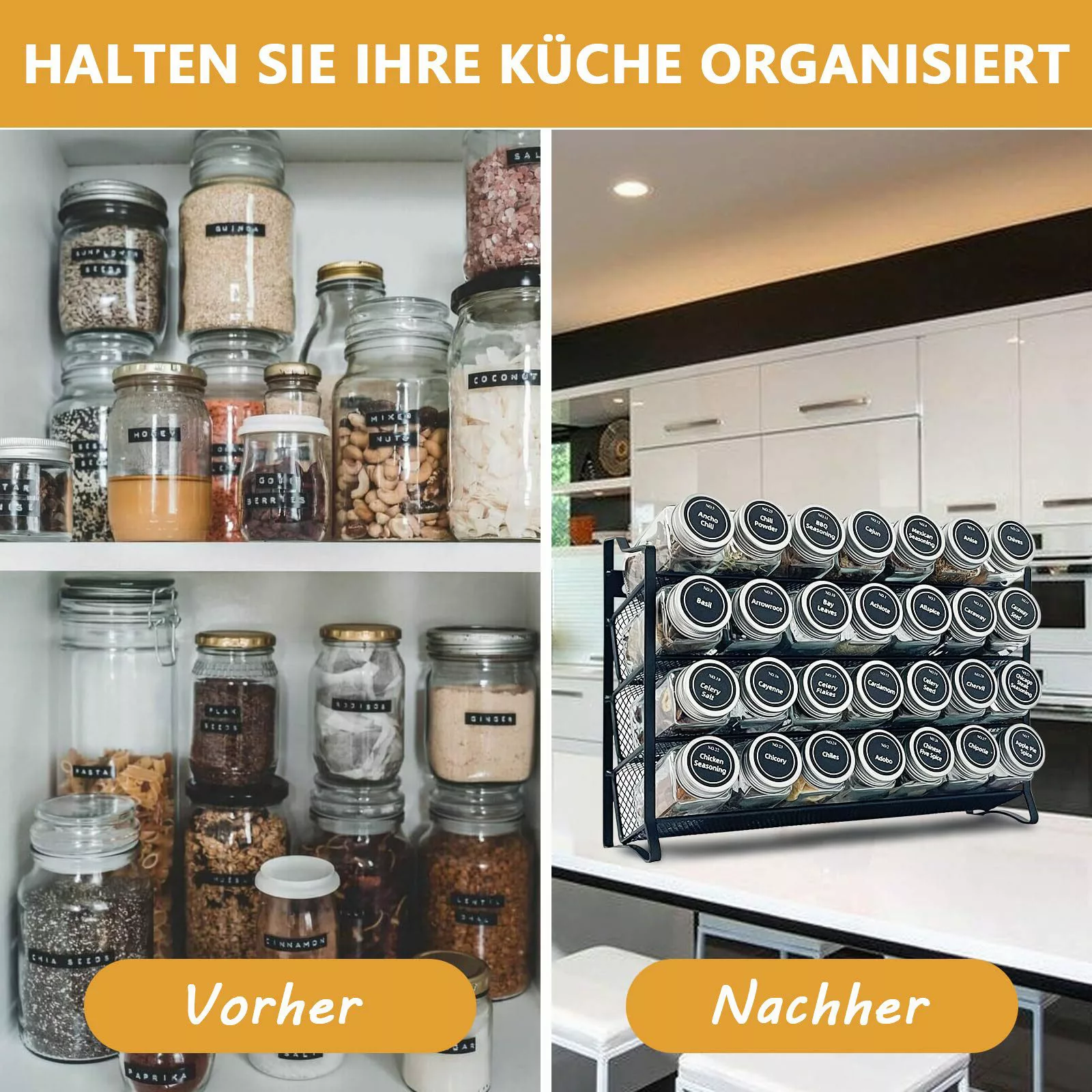 Rhein Beleuchtung Gewürzregal 4-stufiges stehendes Gewürzregal, günstig online kaufen
