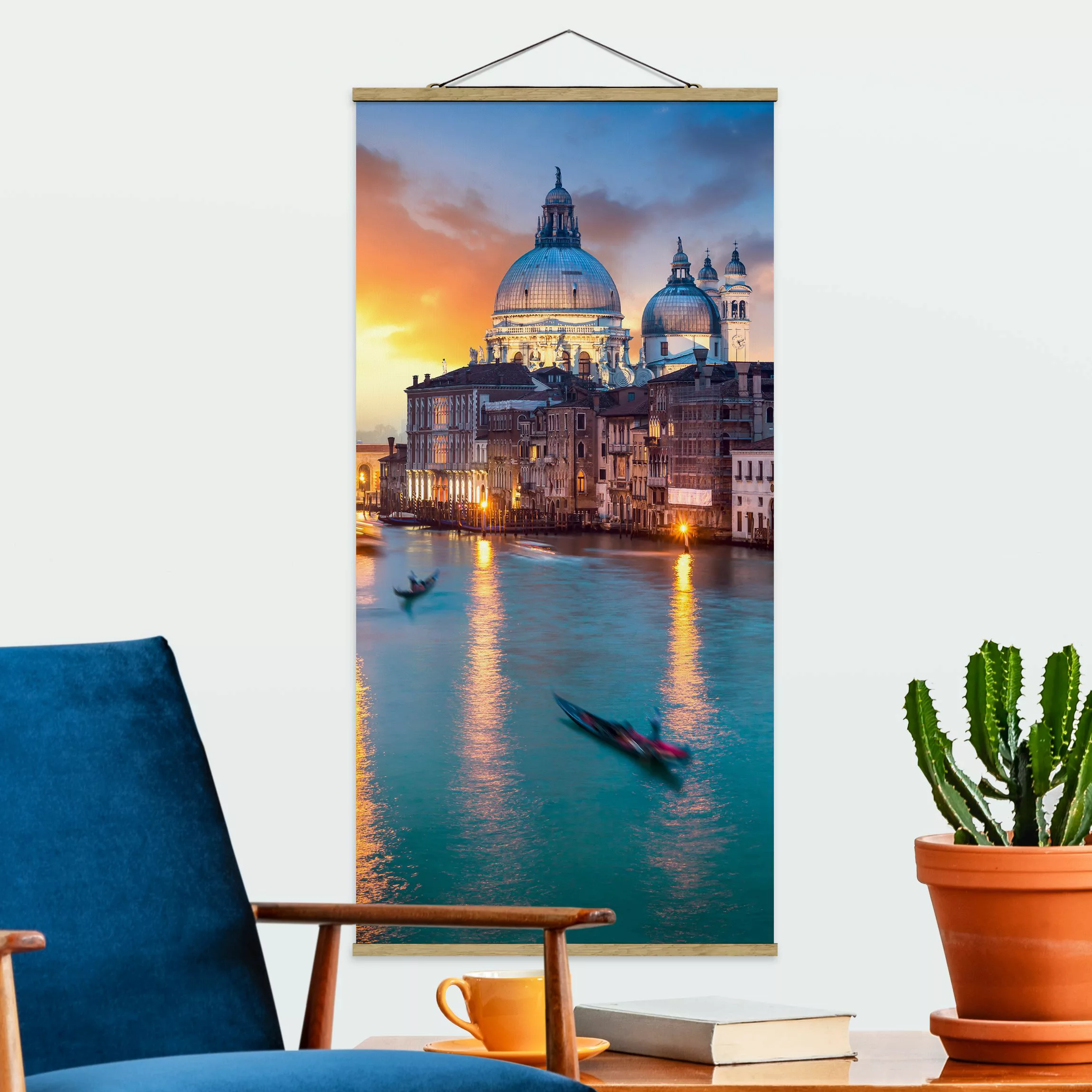 Stoffbild mit Posterleisten Sunset in Venice günstig online kaufen