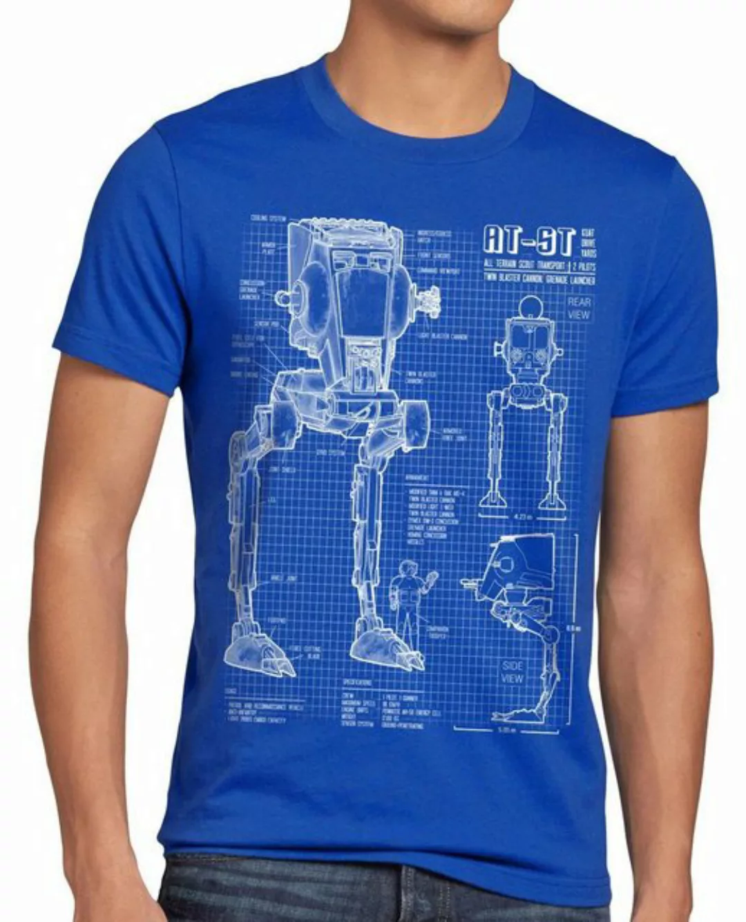 style3 T-Shirt AT-ST Blaupause walker star krieg wars imperium der sterne v günstig online kaufen