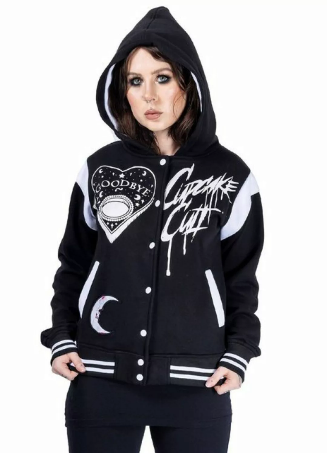 Cupcake Cult Kapuzensweatshirt Kapuzenjacke Under The Moon Gothic College V günstig online kaufen