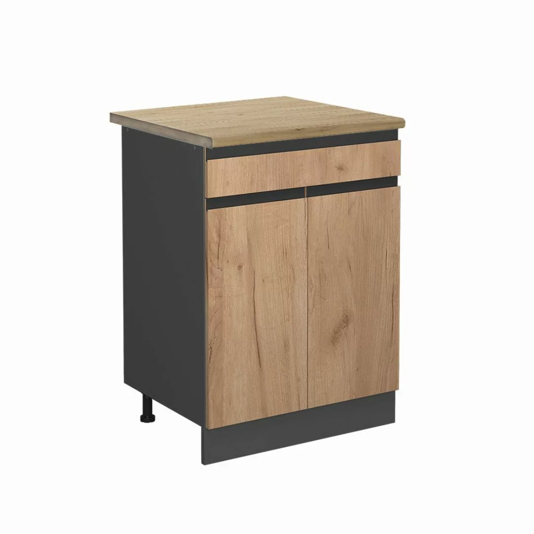 Vicco Unterschrank R-Line, Goldkraft Eiche/Anthrazit, 80 günstig online kaufen