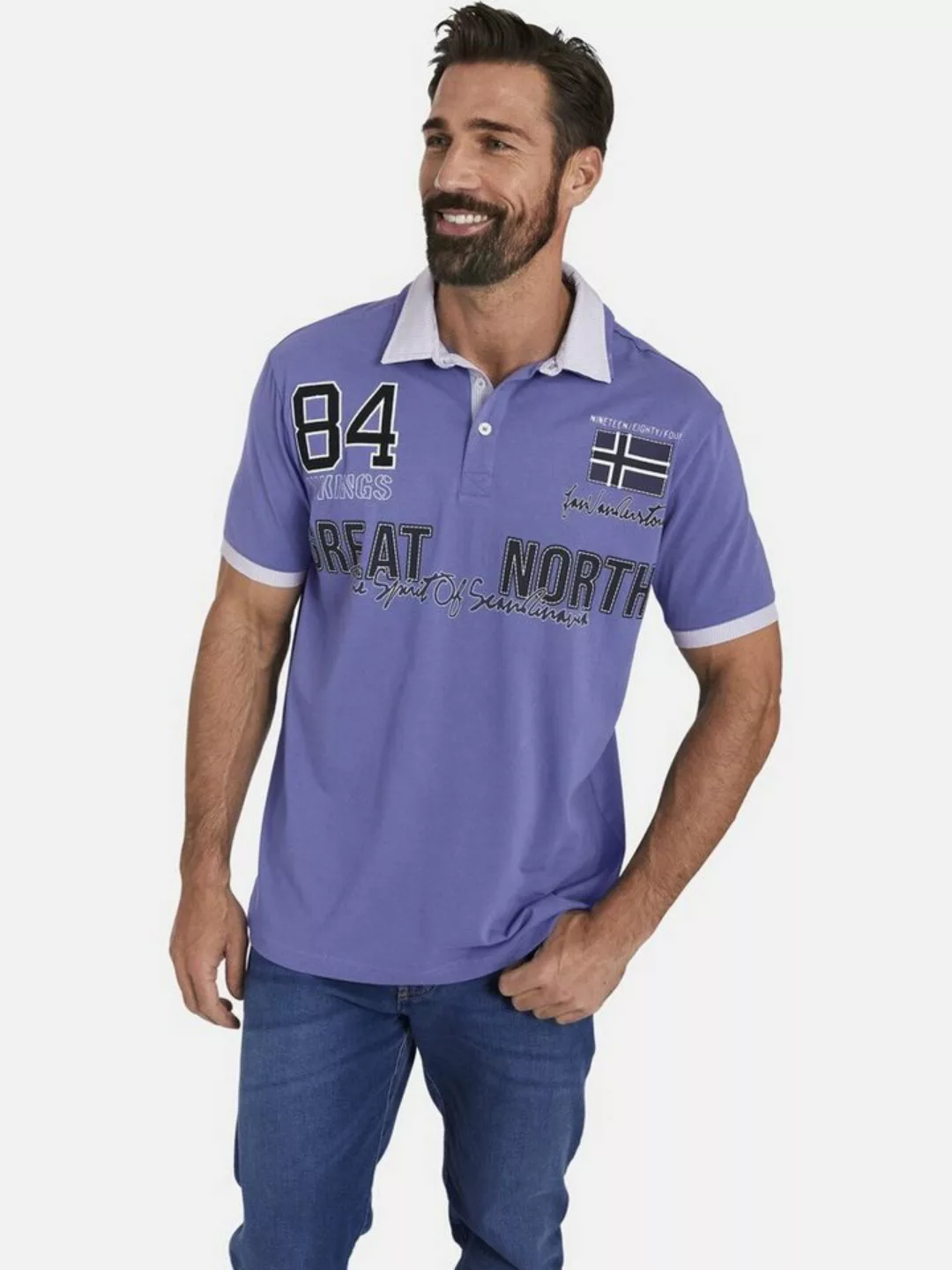 Jan Vanderstorm Poloshirt TAADE mit Doppelkragen, Comfort Fit günstig online kaufen