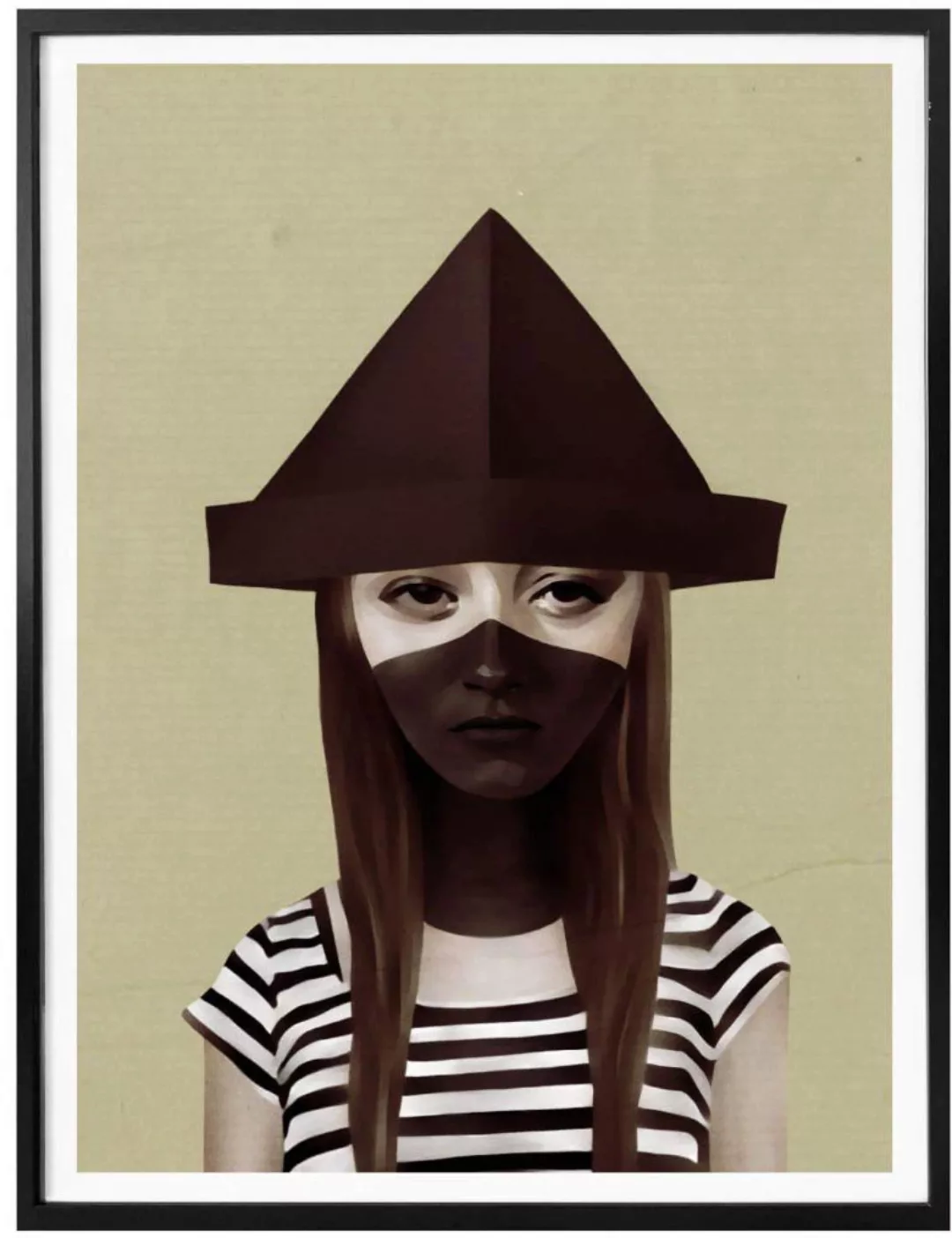 Wall-Art Poster "Frau Sailor Matrose Papierhut", Gesicht, (1 St.), Poster o günstig online kaufen