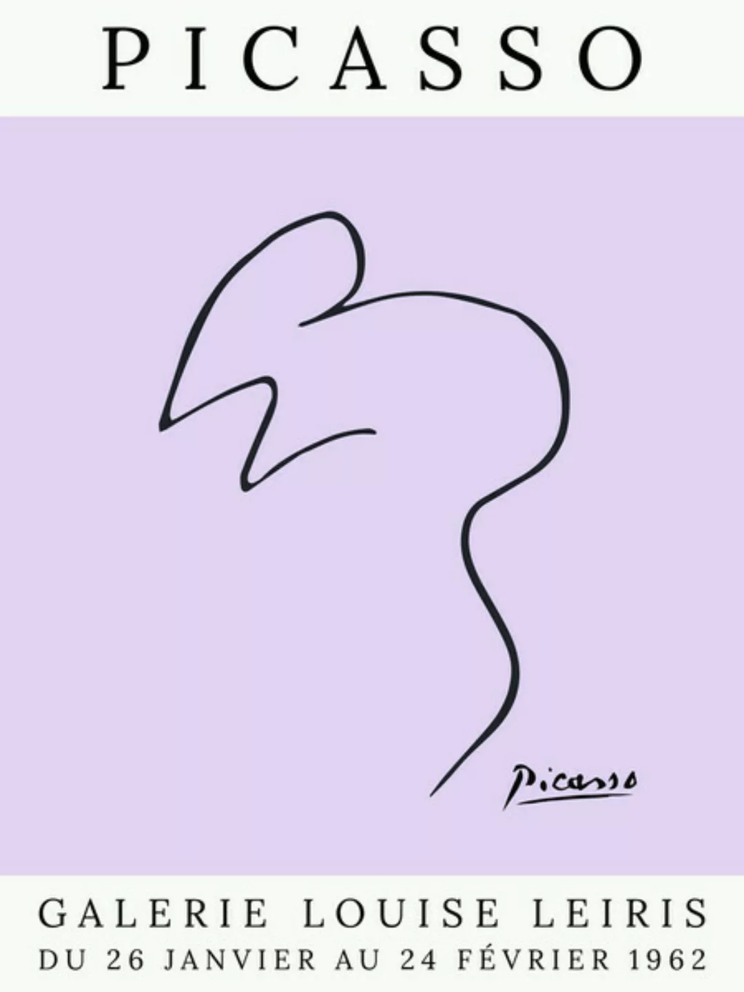 Poster / Leinwandbild - Picasso Maus – Lila günstig online kaufen