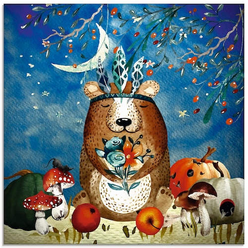 Artland Glasbild "Der müde Bär", Tiere, (1 St.), in verschiedenen Größen günstig online kaufen
