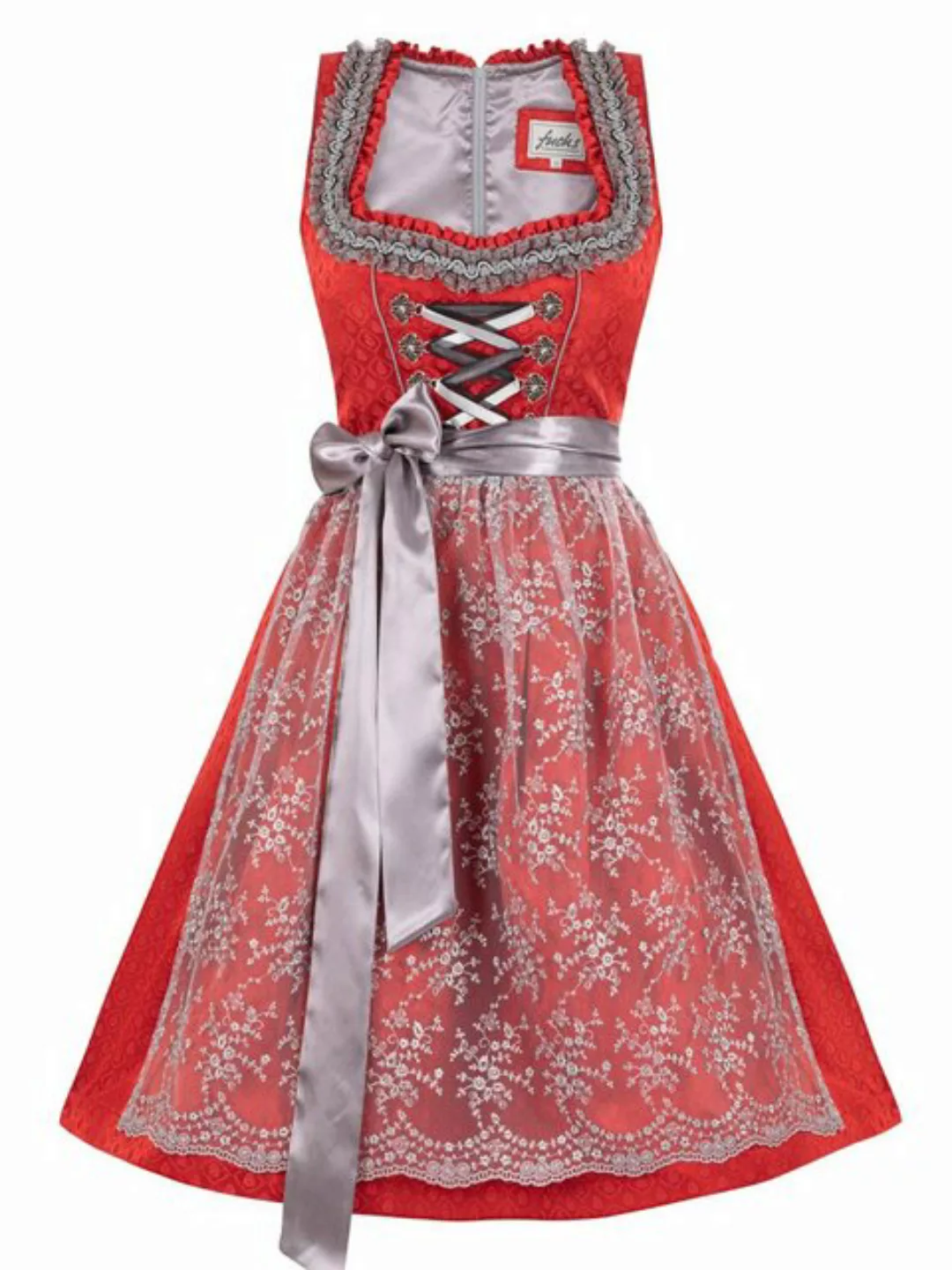 Trachten24.de Dirndl Midi Dirndl Marille rot (2-tlg) Rockteil 60cm günstig online kaufen