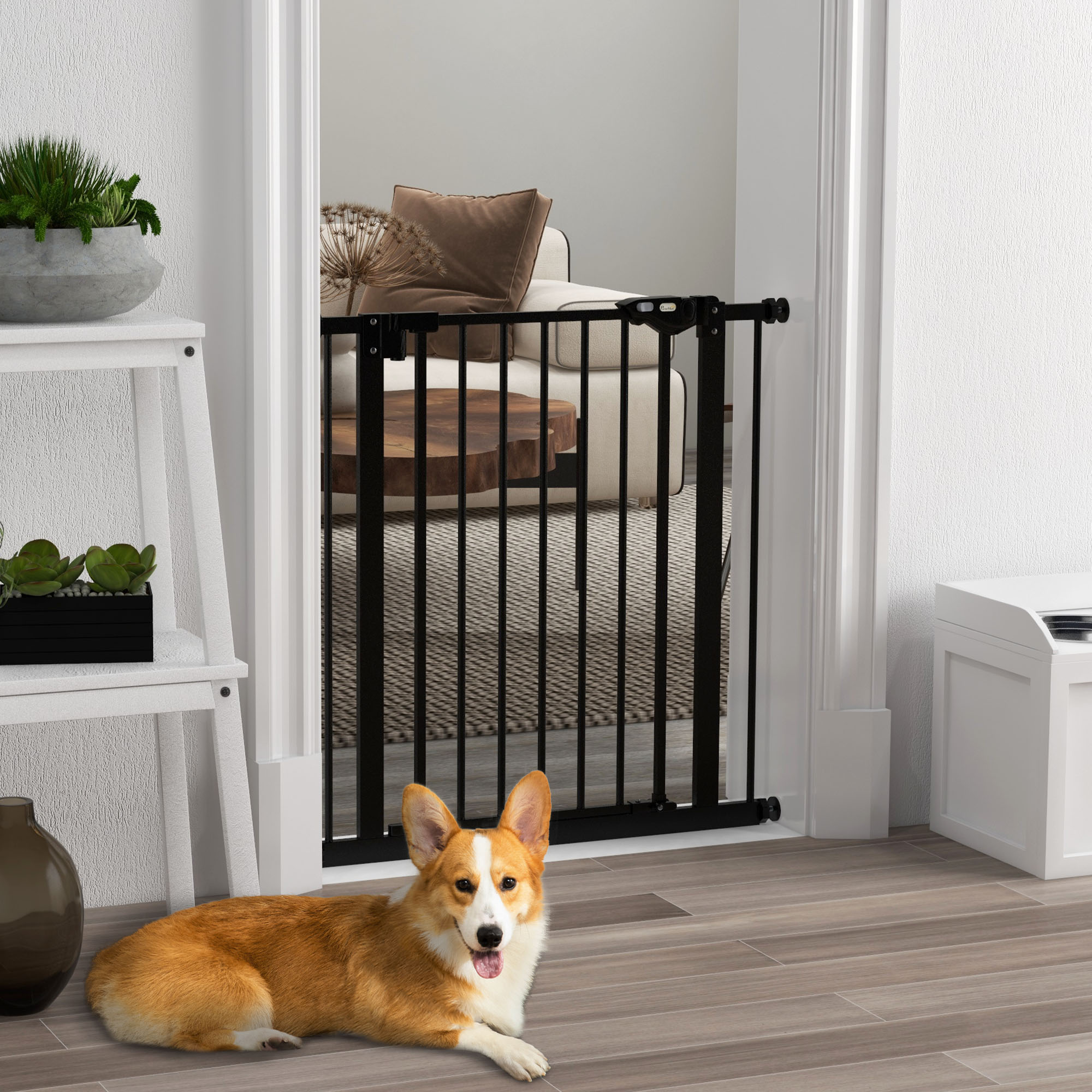 PawHut Türschutzgitter Hunde, Absperrgitter, 74-80 cm, Treppenschutzgitter günstig online kaufen