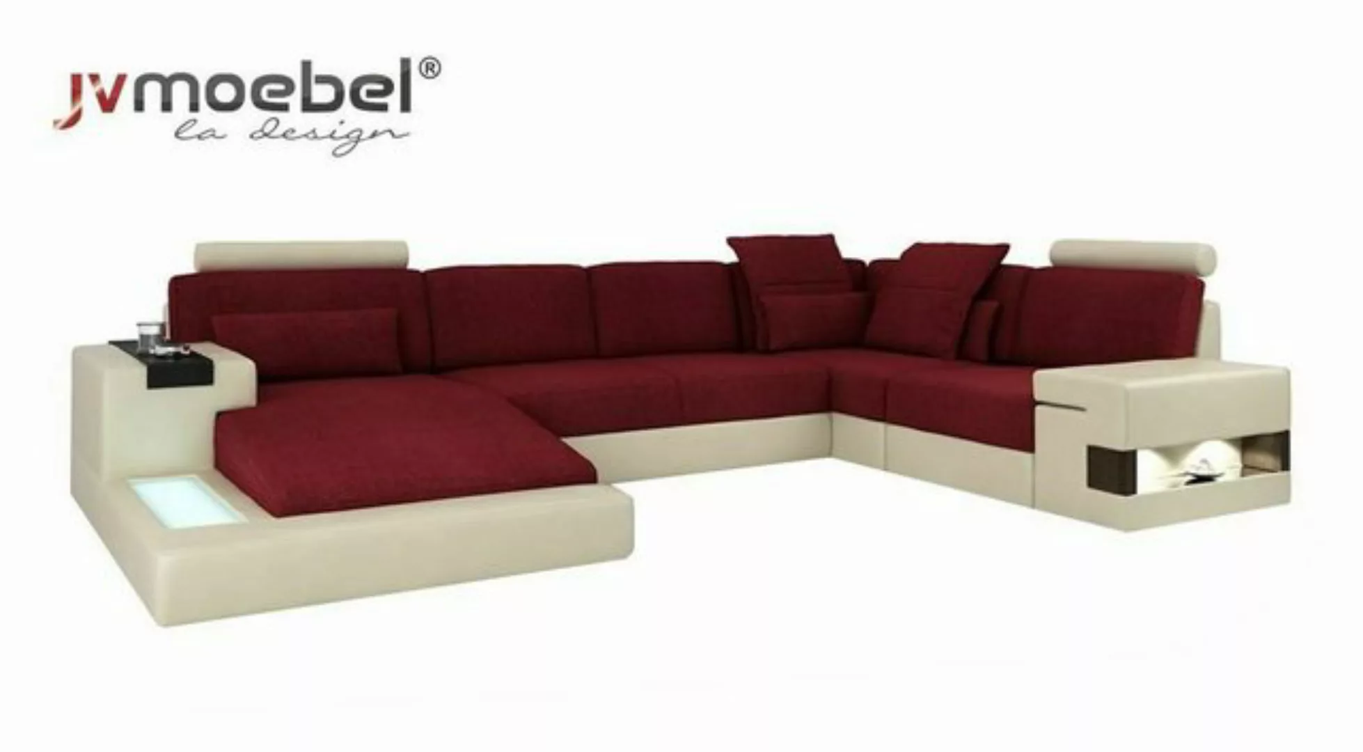 JVmoebel Ecksofa, Ledersofa Designer Sofa U Form Wohnlandschaft Couch Polst günstig online kaufen