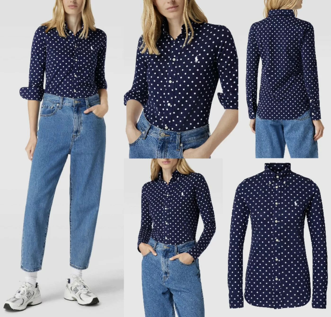 Ralph Lauren T-Shirt POLO RALPH LAUREN Heidi Polka Dot Hemdbluse Bluse Hemd günstig online kaufen