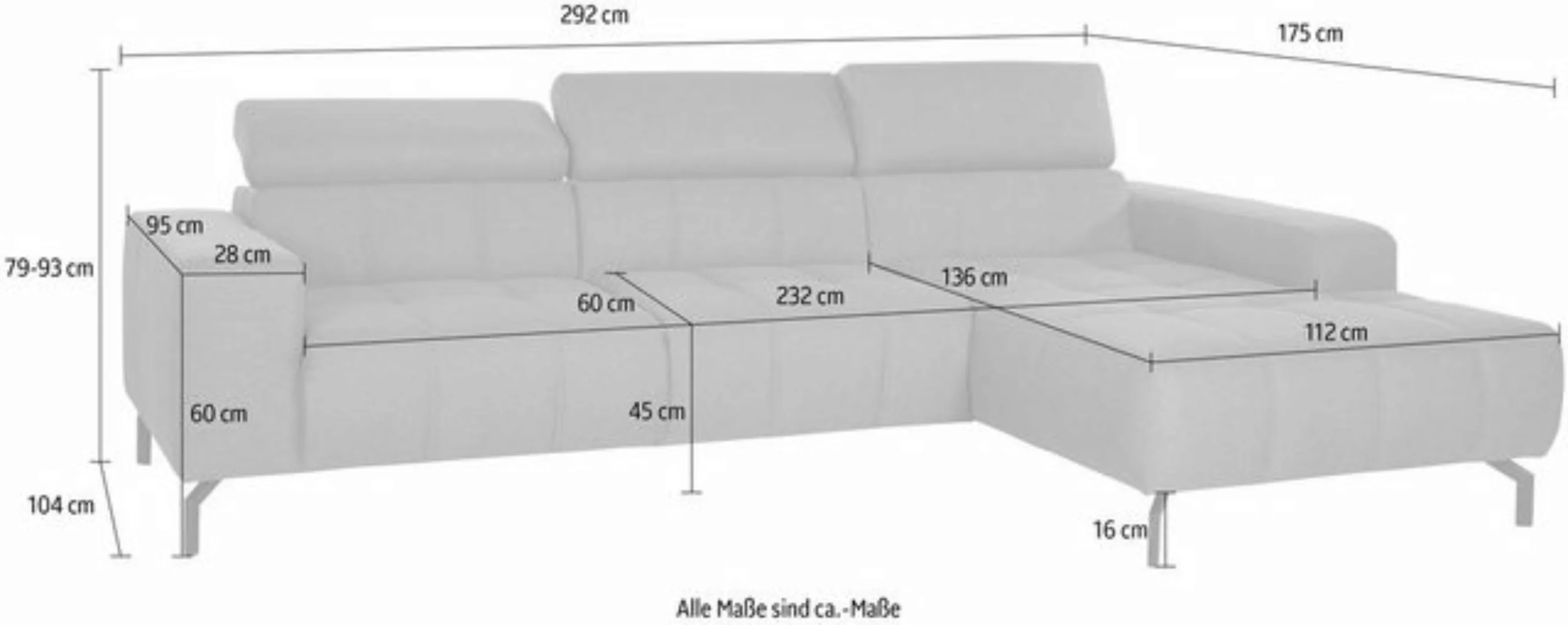 DOMO collection Ecksofa "Cunelli L-Form", wahlweise inklusive 6-fach verste günstig online kaufen