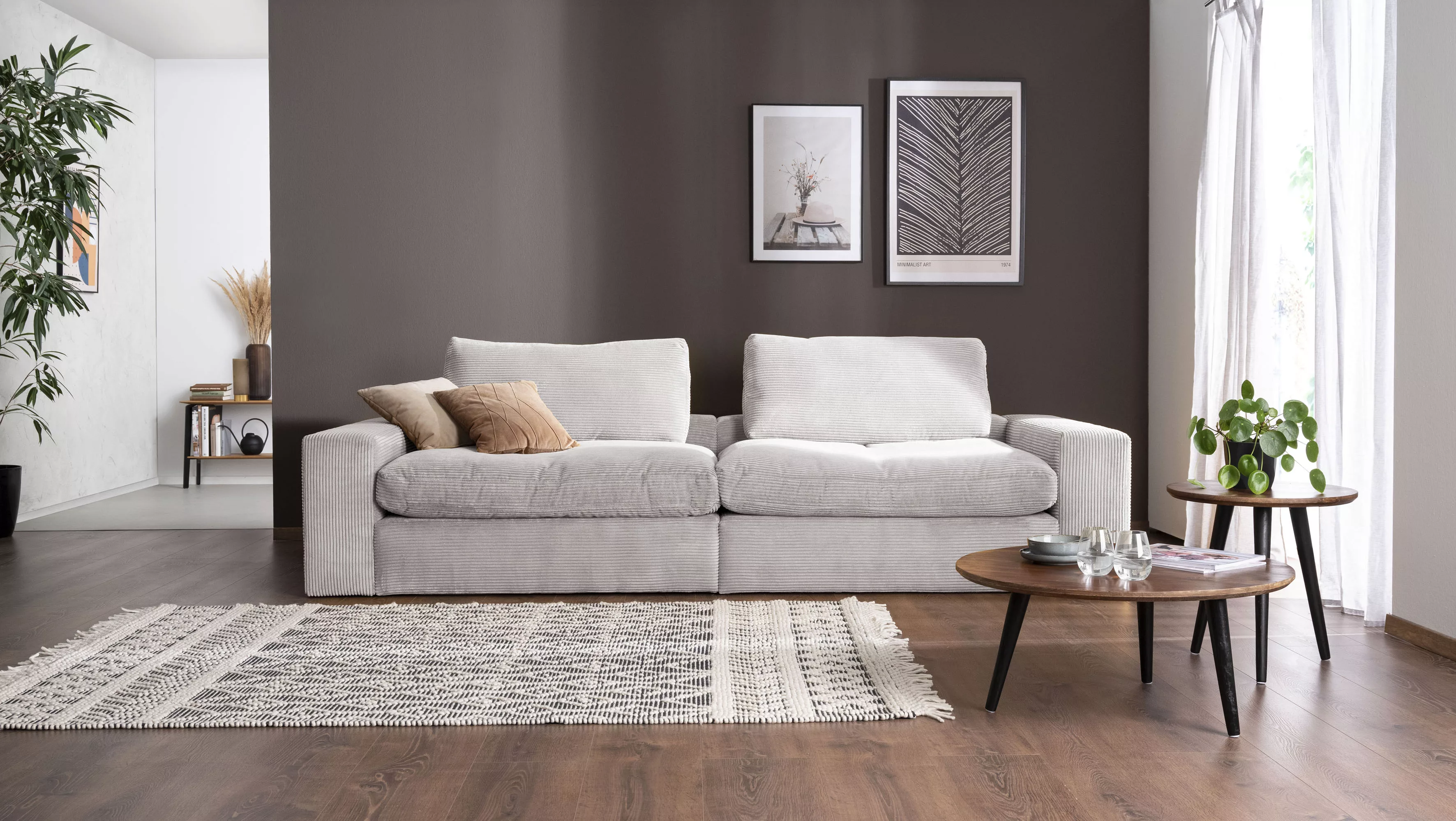 alina Big-Sofa "Sandy", 256 cm breit und 123 cm tief, in modernem Cordstoff günstig online kaufen