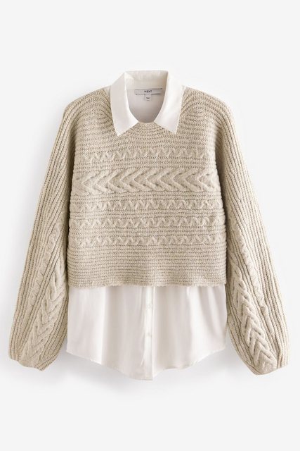 Next 2-in-1-Pullover Pullover im Hemd-Lagenlook (1-tlg) günstig online kaufen