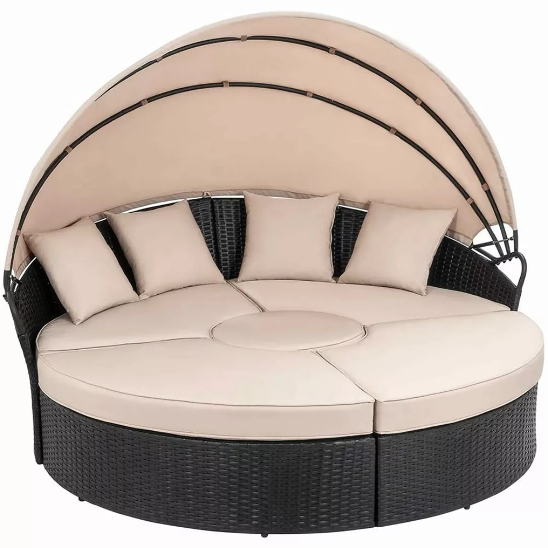 Feel2Home Sonneninsel Polyrattan Sonneninsel 180cm Gartenmuschel günstig online kaufen