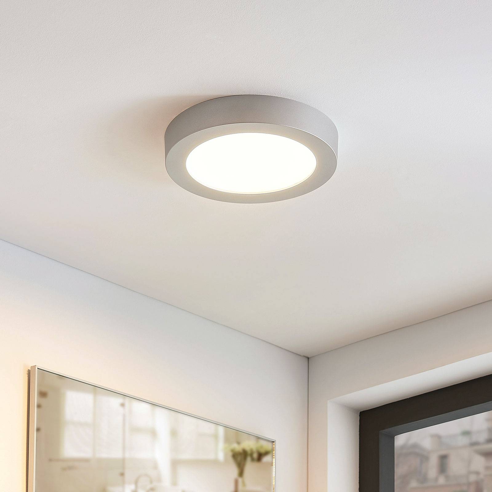 LED-Deckenlampe Marlo silber 3000K rund 25,2cm günstig online kaufen
