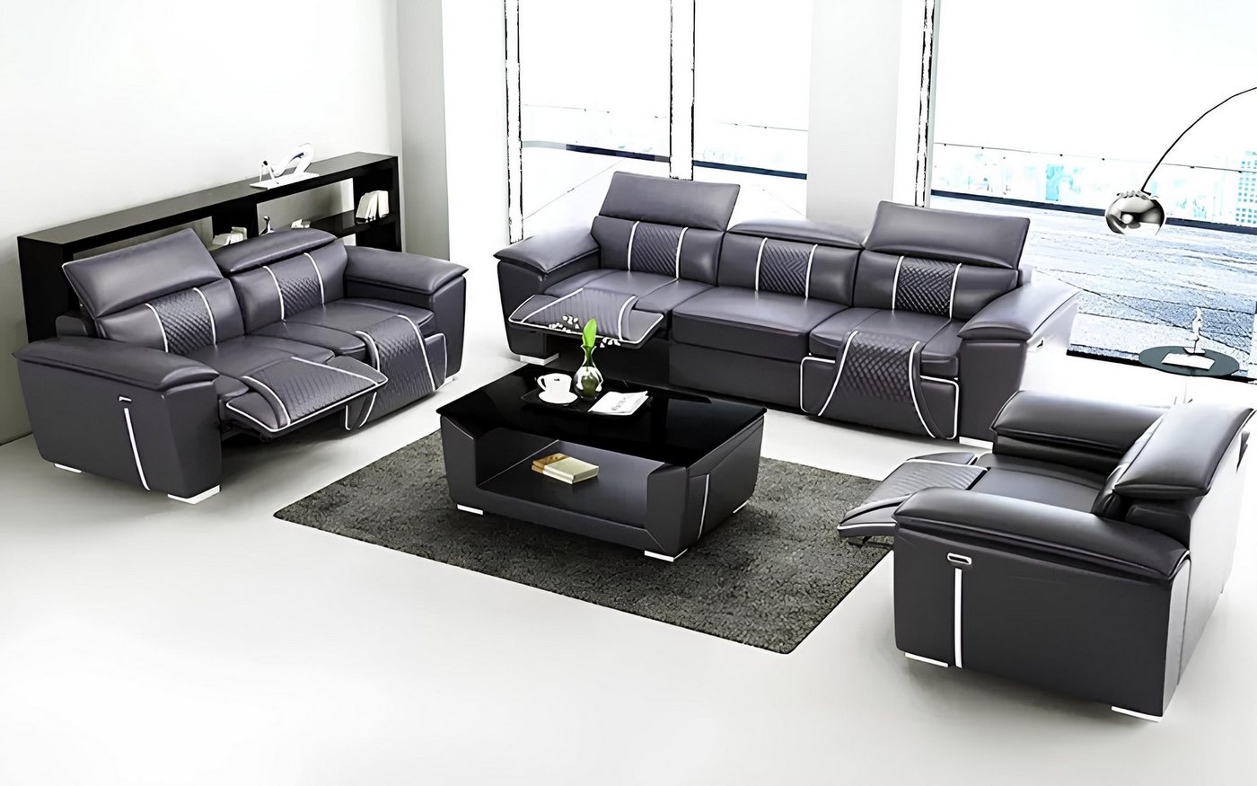 Xlmoebel Sofa Sofa-Set mit 3 Sitzen im Design-Stil, Polster-Couch, moderne, günstig online kaufen