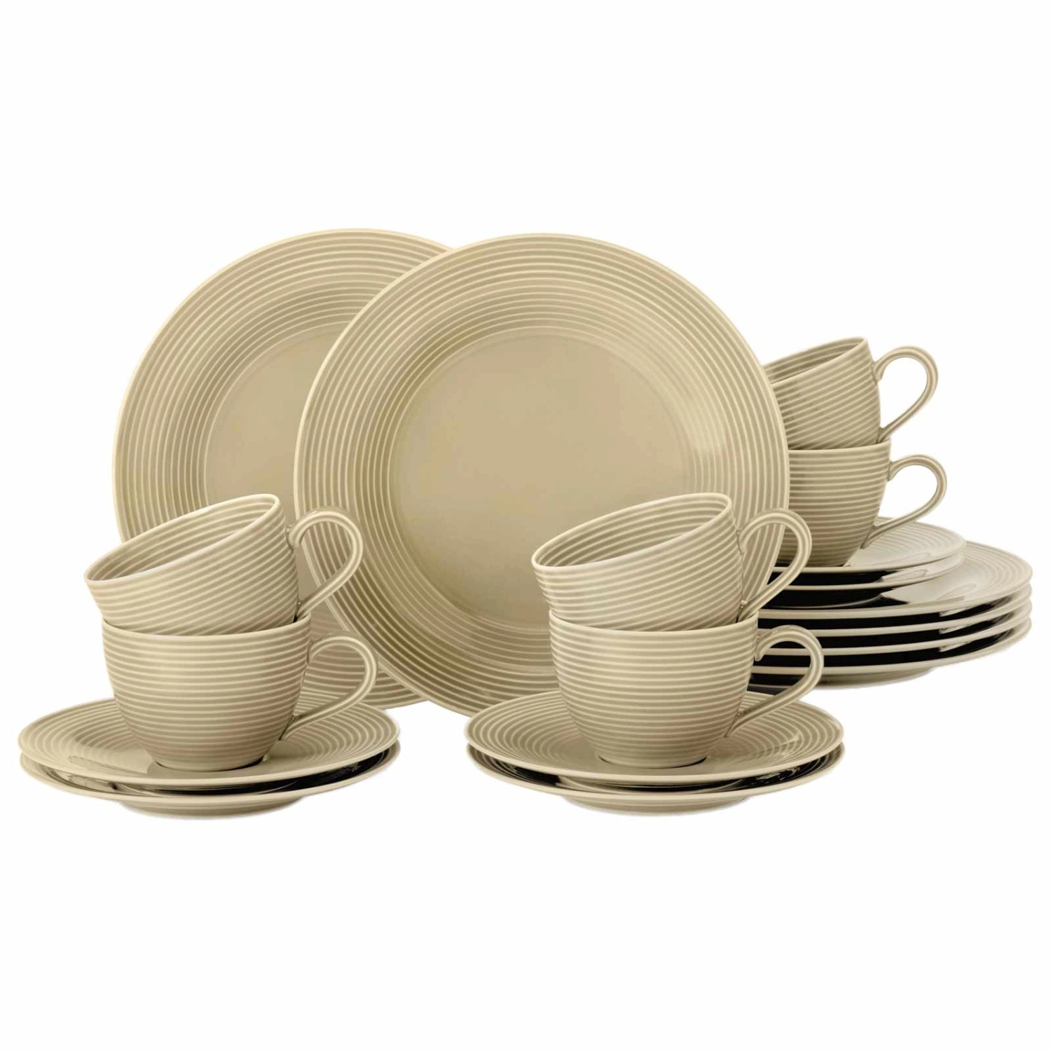 Seltmann Weiden Beat Coor Glaze Kaffeeservice 18-teilig Sandbeige günstig online kaufen