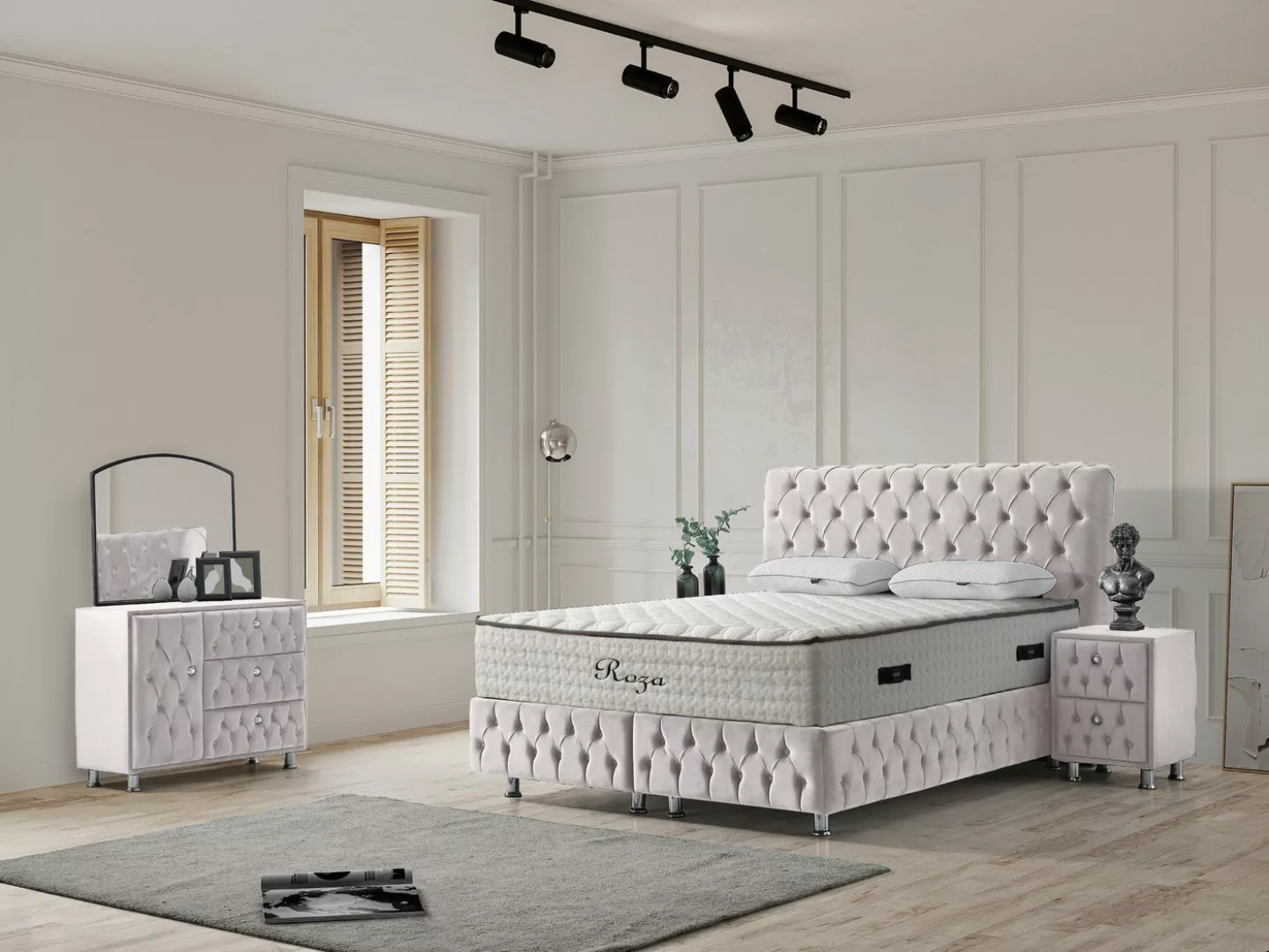 Sitheim-Europe Boxspringbett Boxspringbett Design Saphira Bett ohne Matratz günstig online kaufen