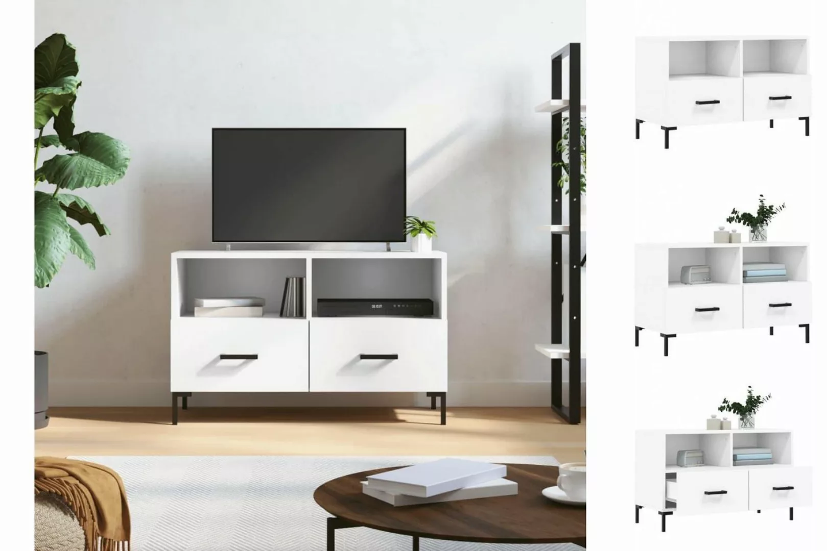 vidaXL TV-Schrank TV-Schrank Weiß 80x36x50 cm Spanplatte günstig online kaufen