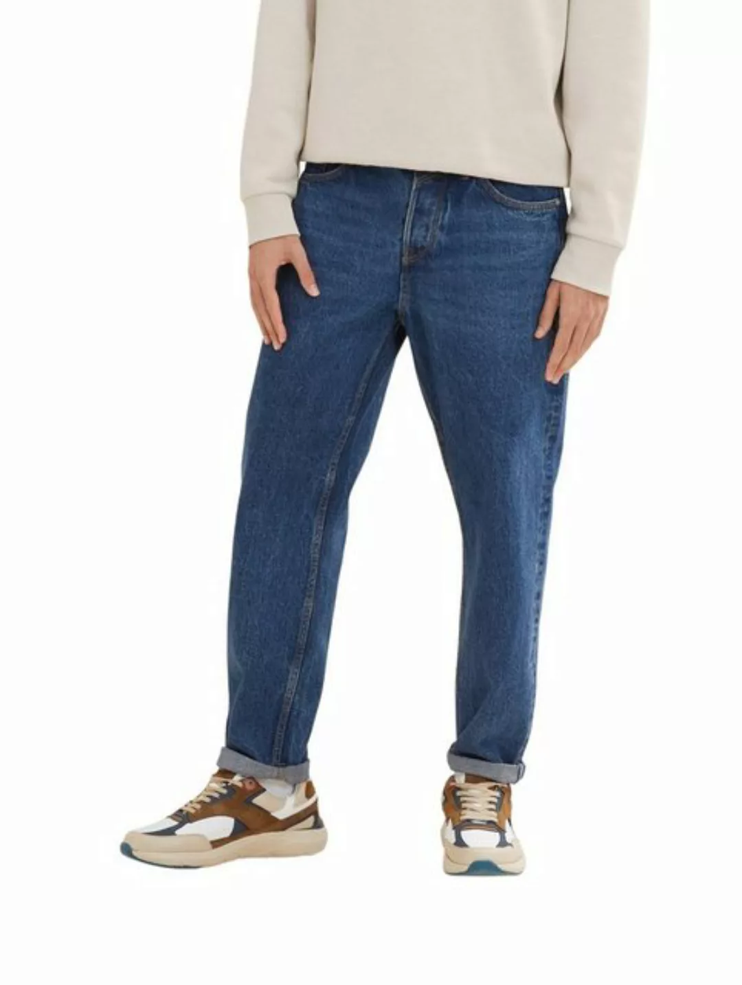 Tom Tailor Denim Herren Jeans LOOSE FIT - Relaxed Fit - Blau - Used Light S günstig online kaufen