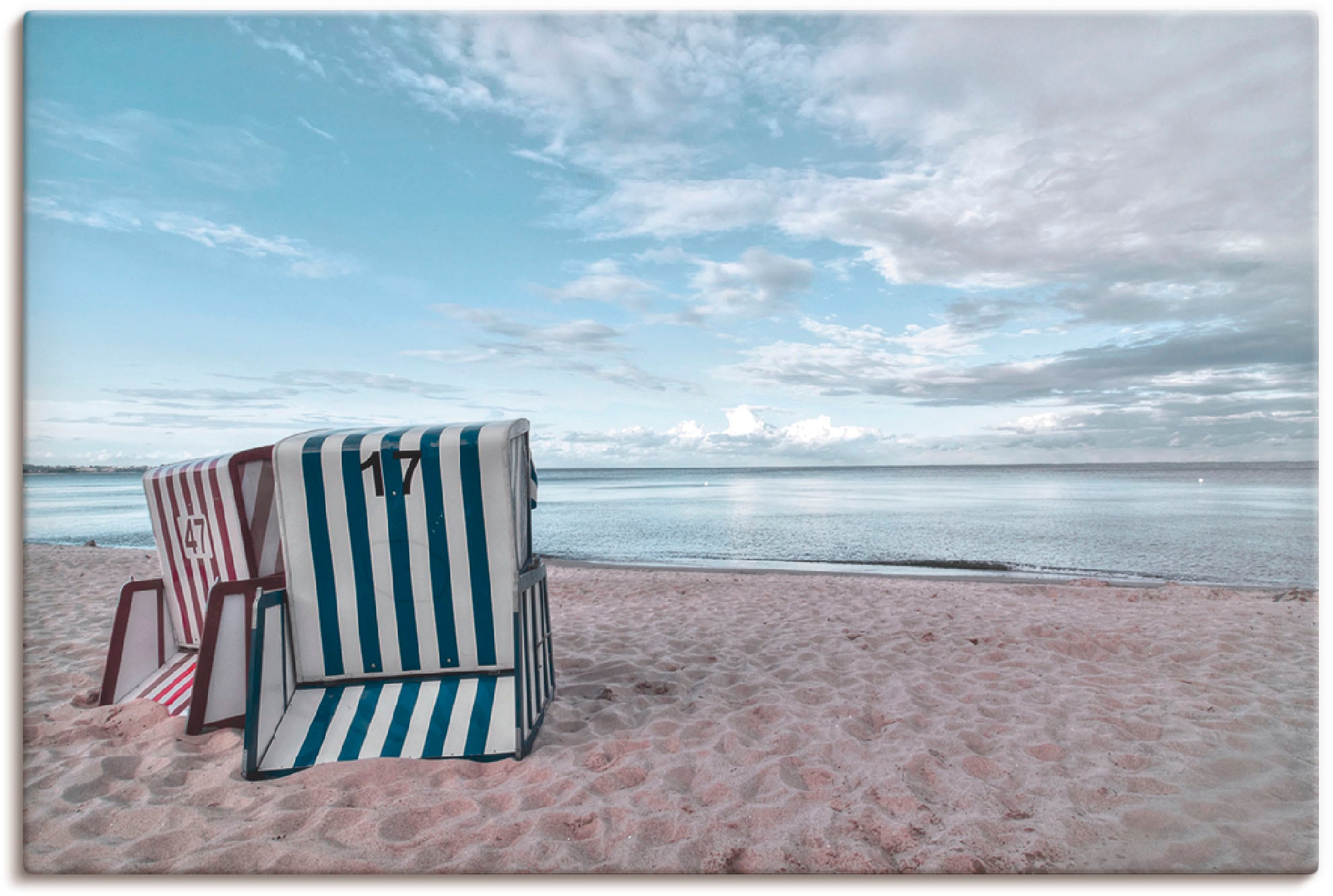 Artland Wandbild "Einsame Strandkörbe am Ostseestrand", Strand, (1 St.), al günstig online kaufen