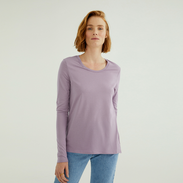 Miriam Damen Rundhals-neck Langarm T-shirt Aus Single Jersey Bio Baumwolle günstig online kaufen