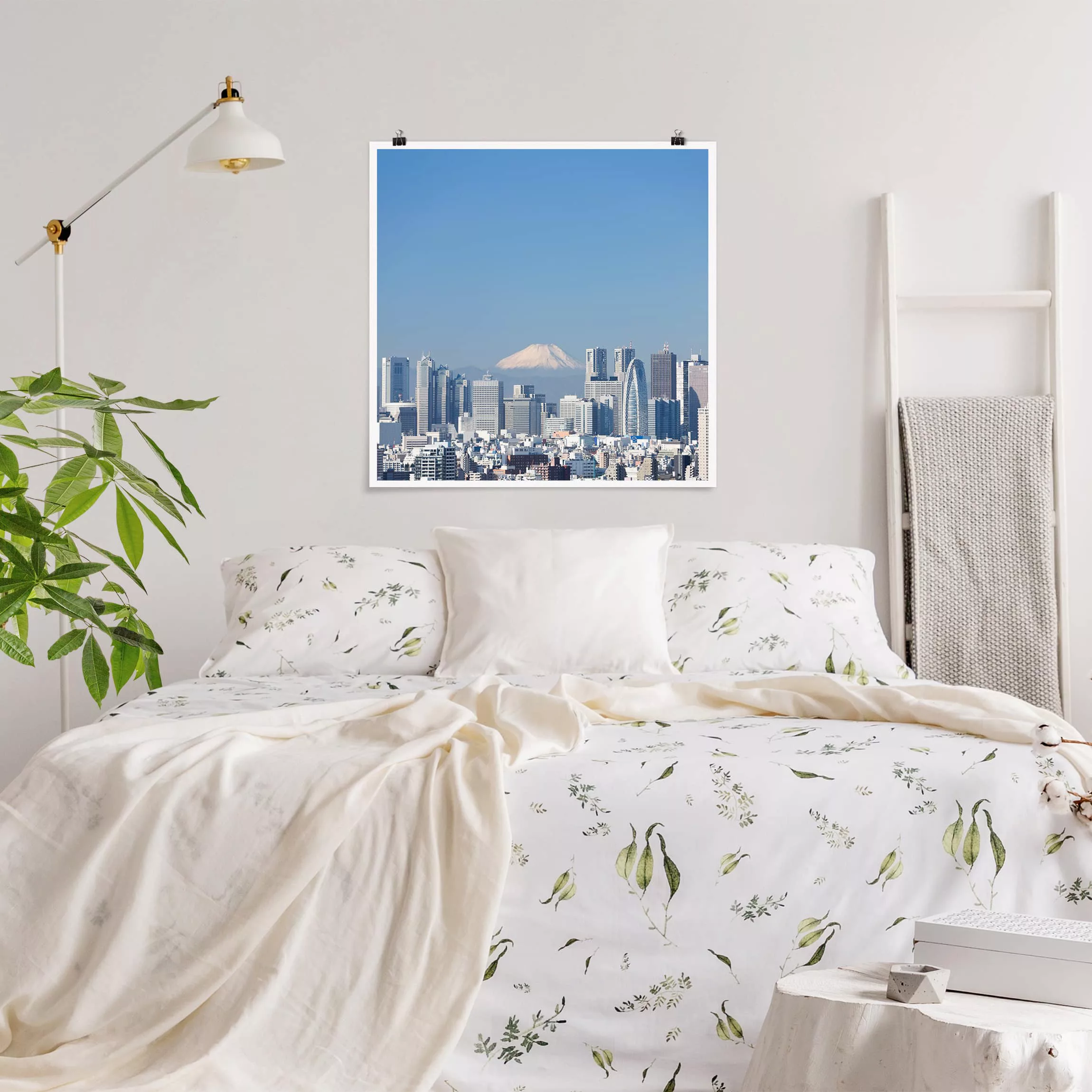 Poster Architektur & Skyline - Quadrat Tokio vor dem Fuji günstig online kaufen