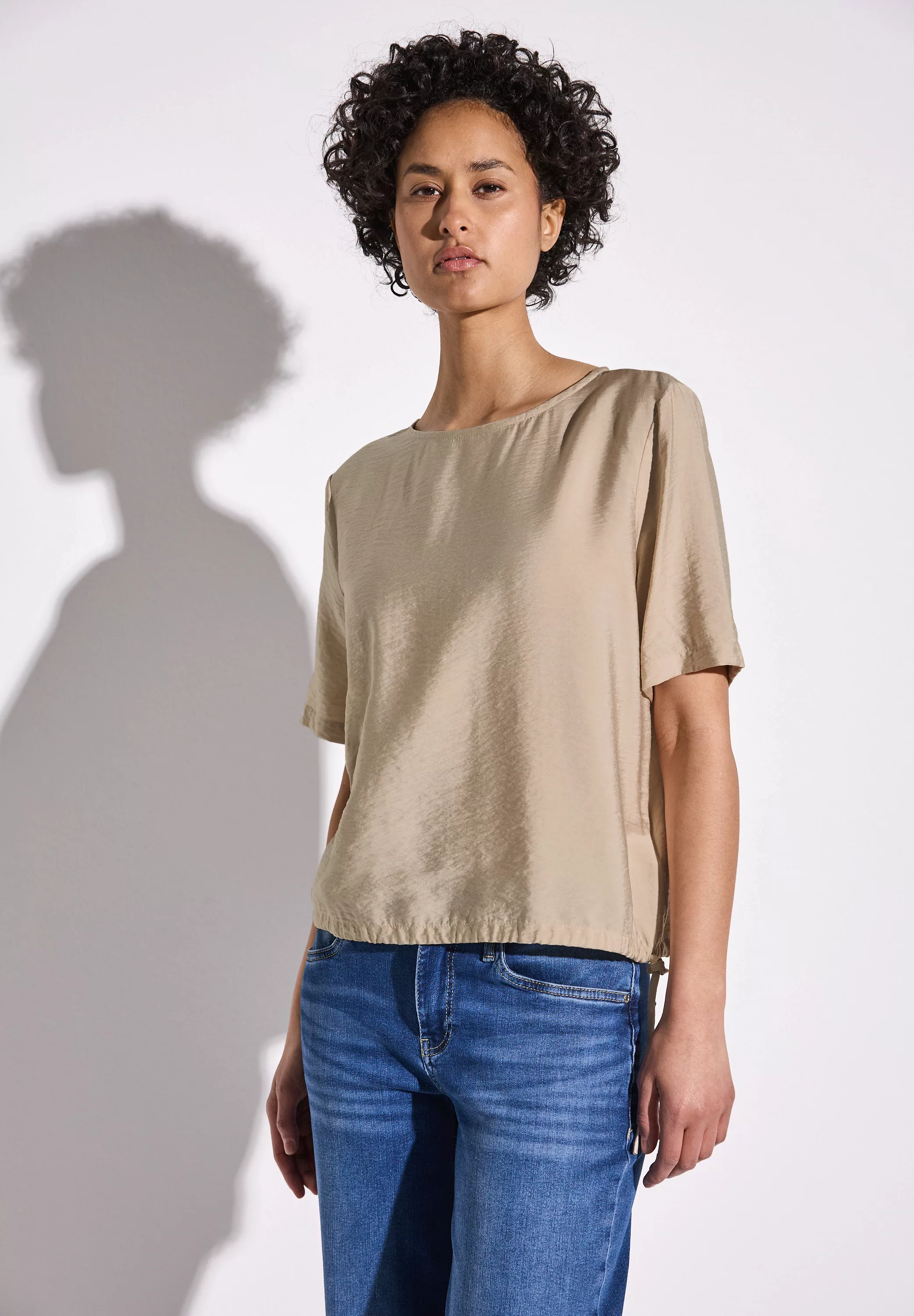 STREET ONE Klassische Bluse, mit Tunnelzug am Saum günstig online kaufen